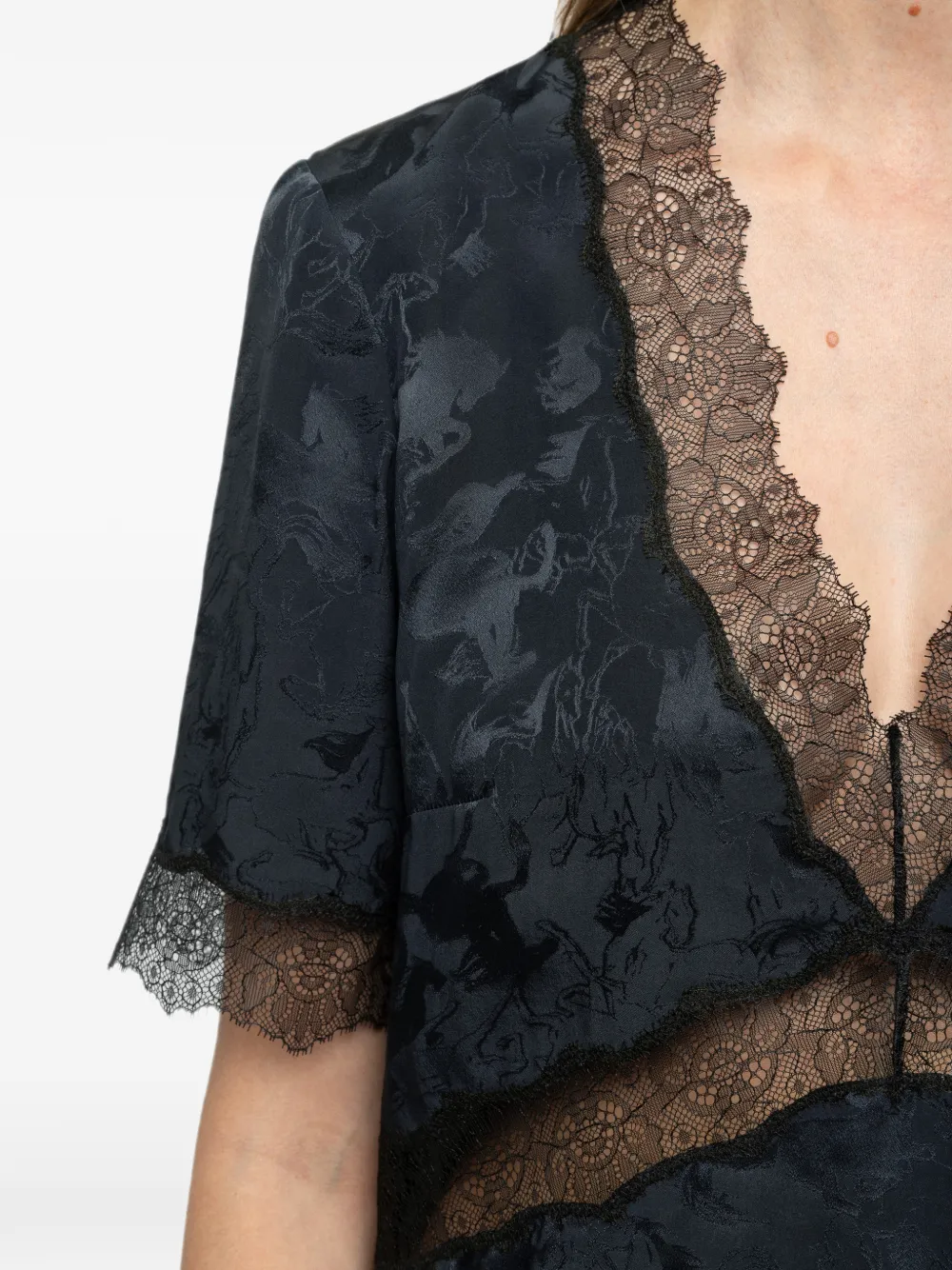 Zadig&Voltaire Top met afwerking van kant Blauw