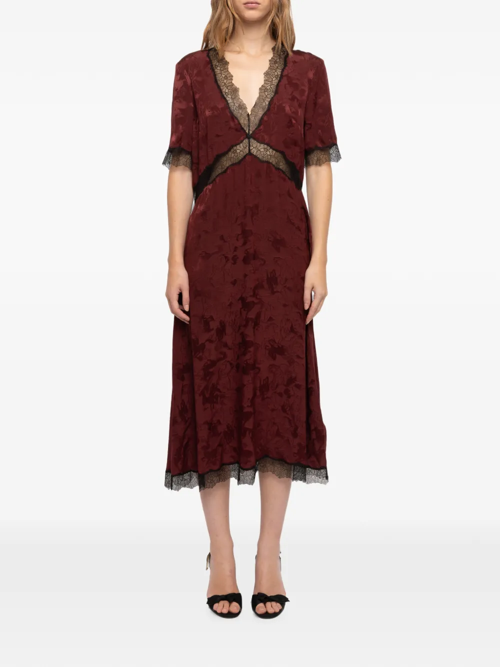 Zadig&Voltaire Redoxal jurk met paard-jacquard Rood