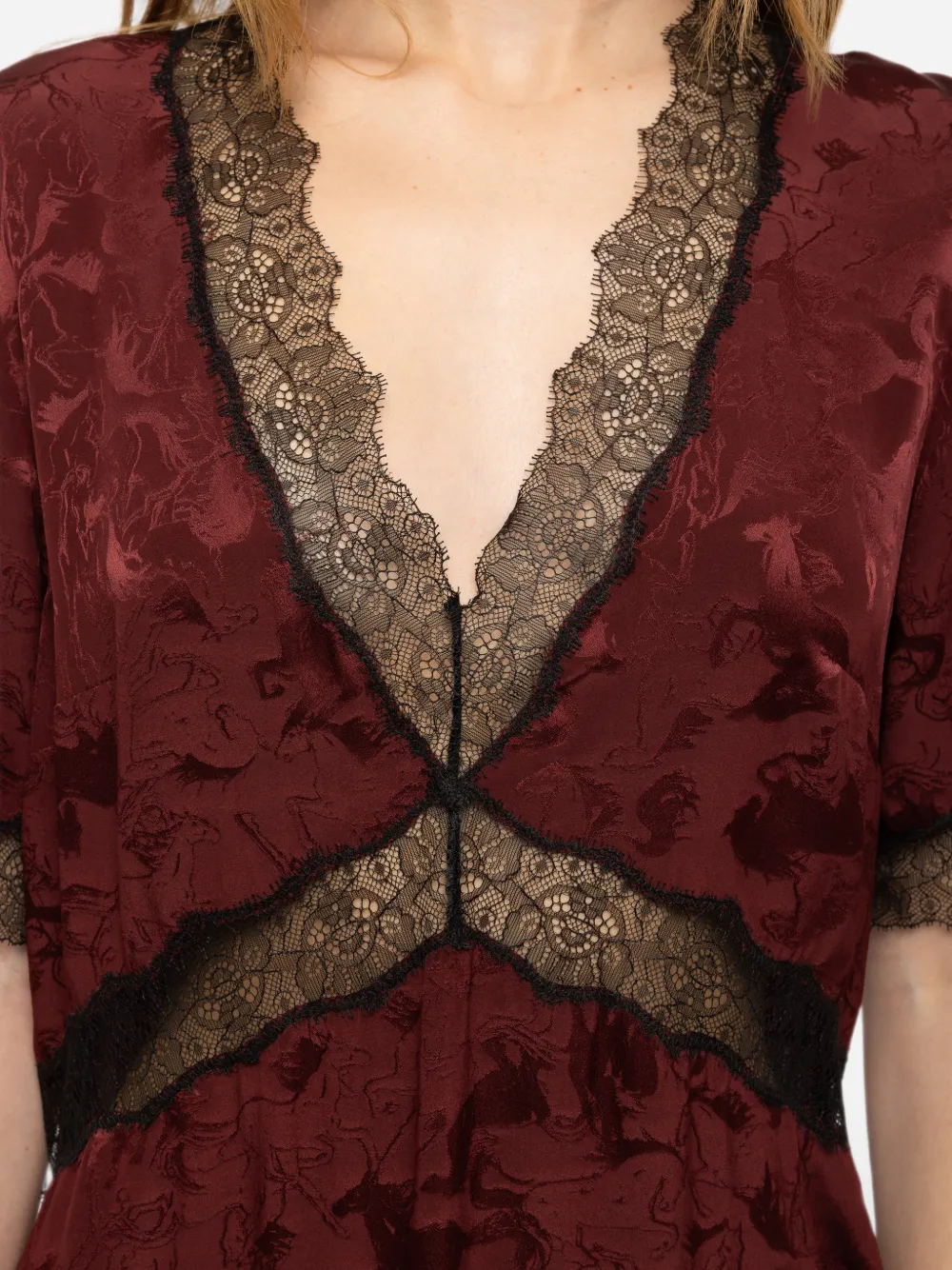 Zadig&Voltaire Redoxal jurk met paard-jacquard Rood