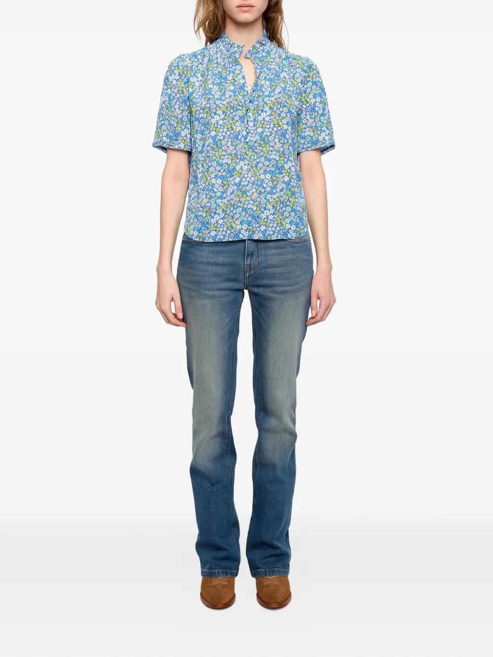 Zadig&Voltaire Topher blouse met bloemenprint Blauw