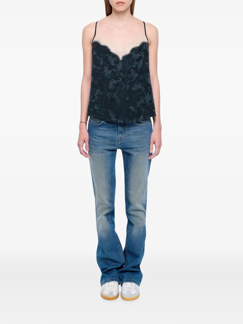 Zadig&Voltaire Cespa Jac hemd met paarden Groen