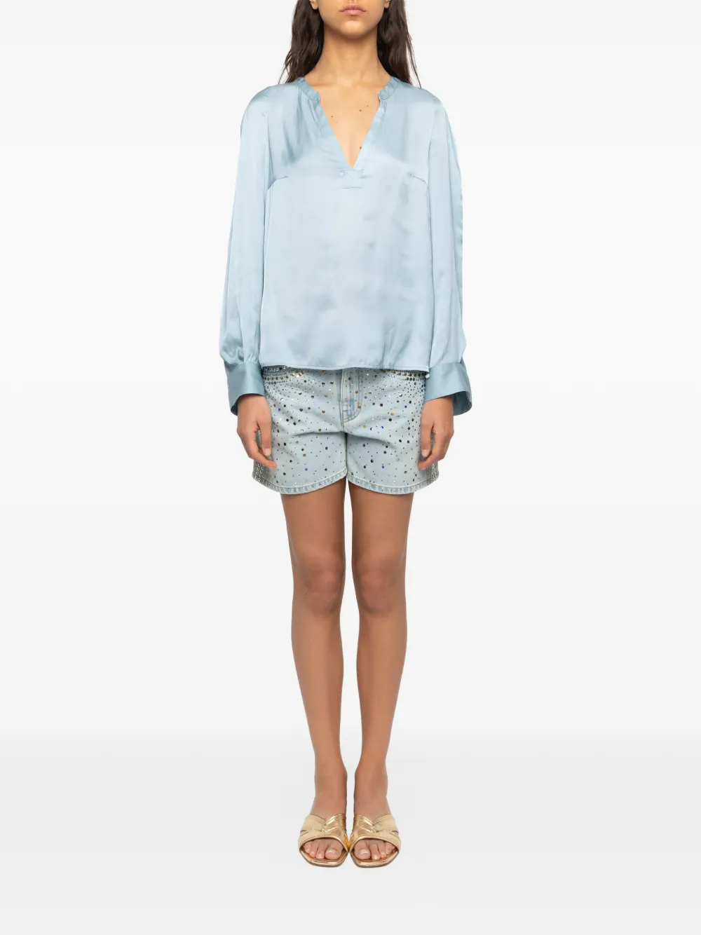 Zadig&Voltaire Torny satijnen tuniek Blauw