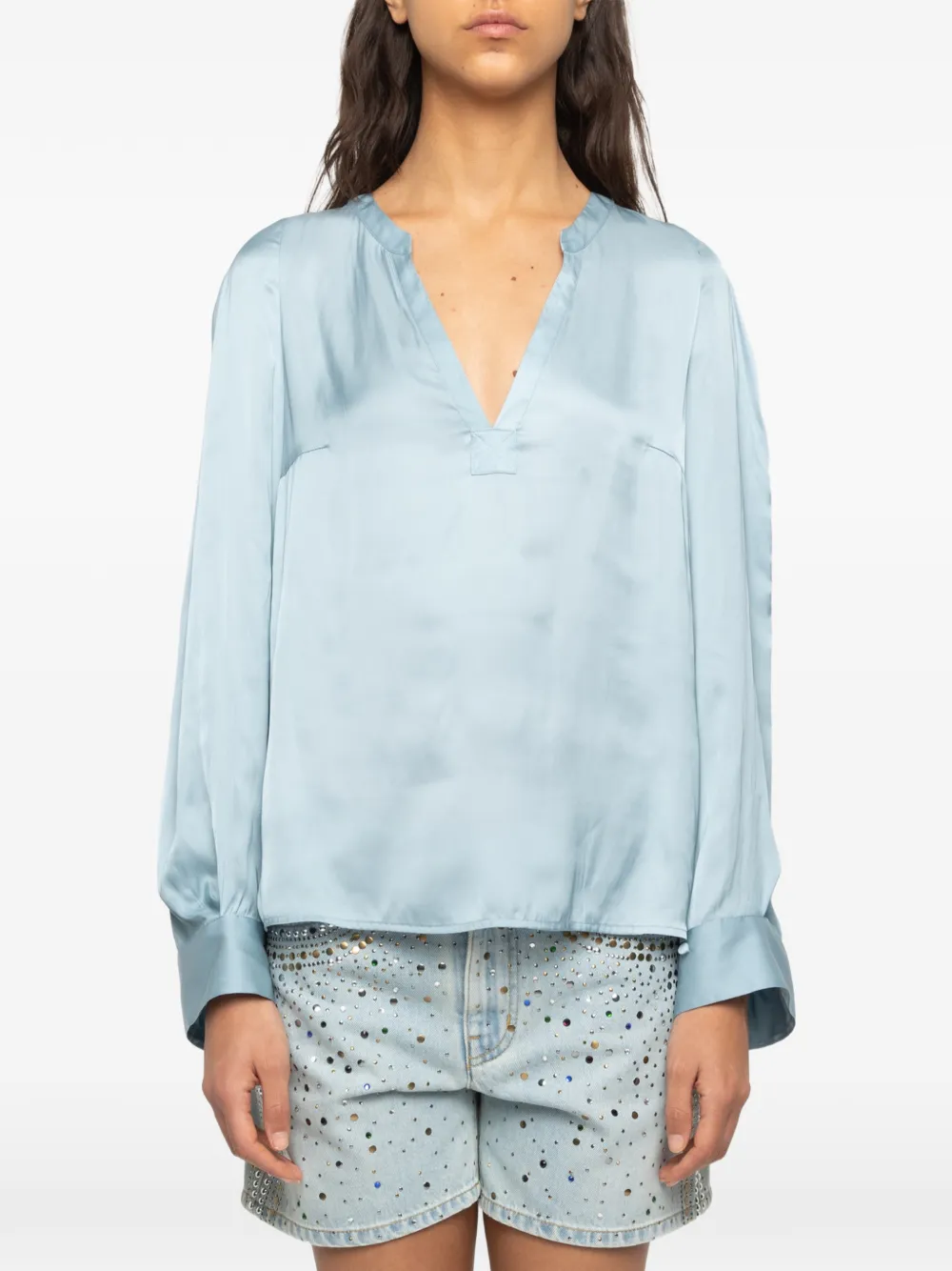 Zadig&Voltaire Torny satijnen tuniek Blauw