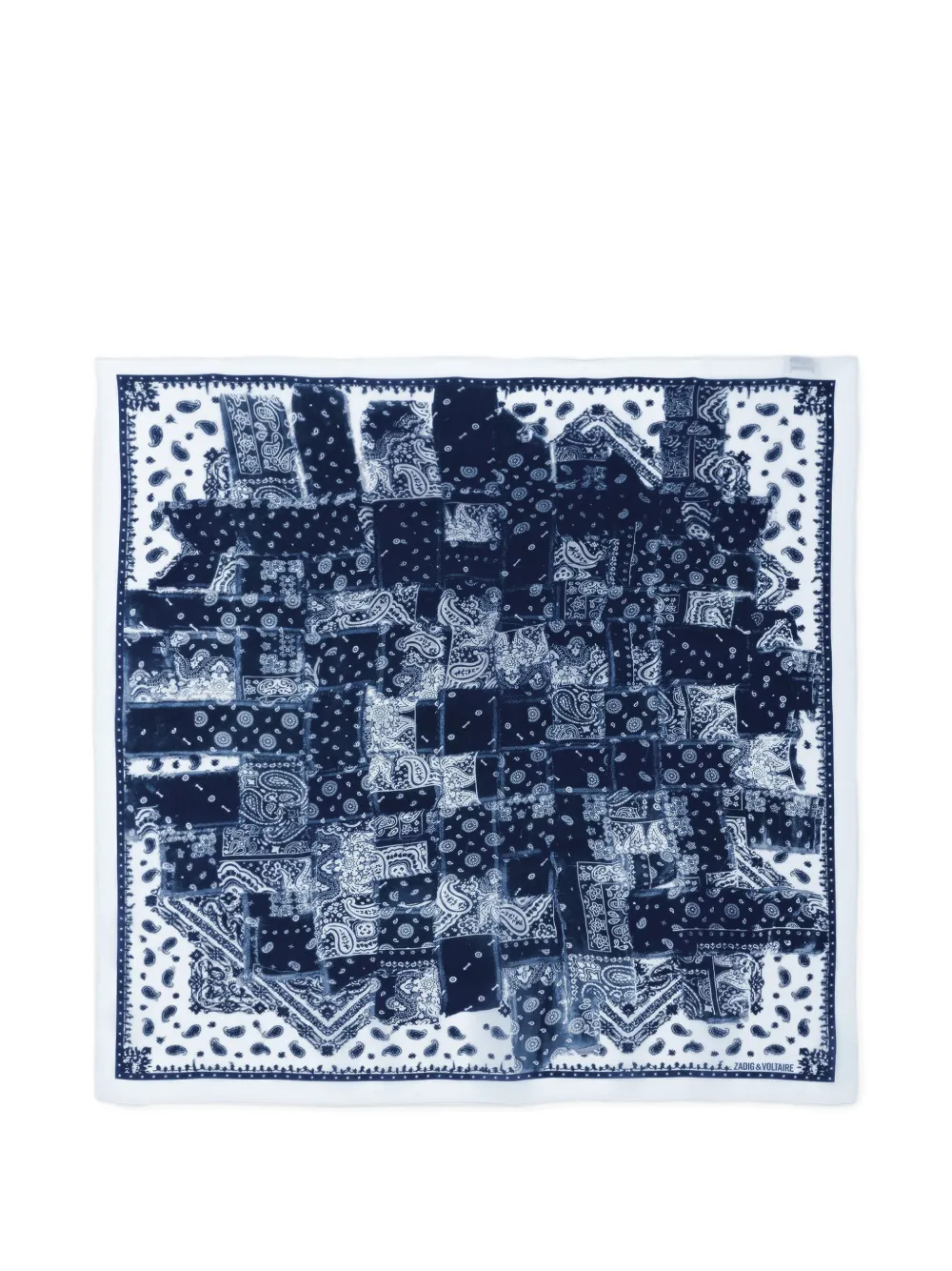 Zadig&Voltaire Blondie patchwork-effect scarf - Blu