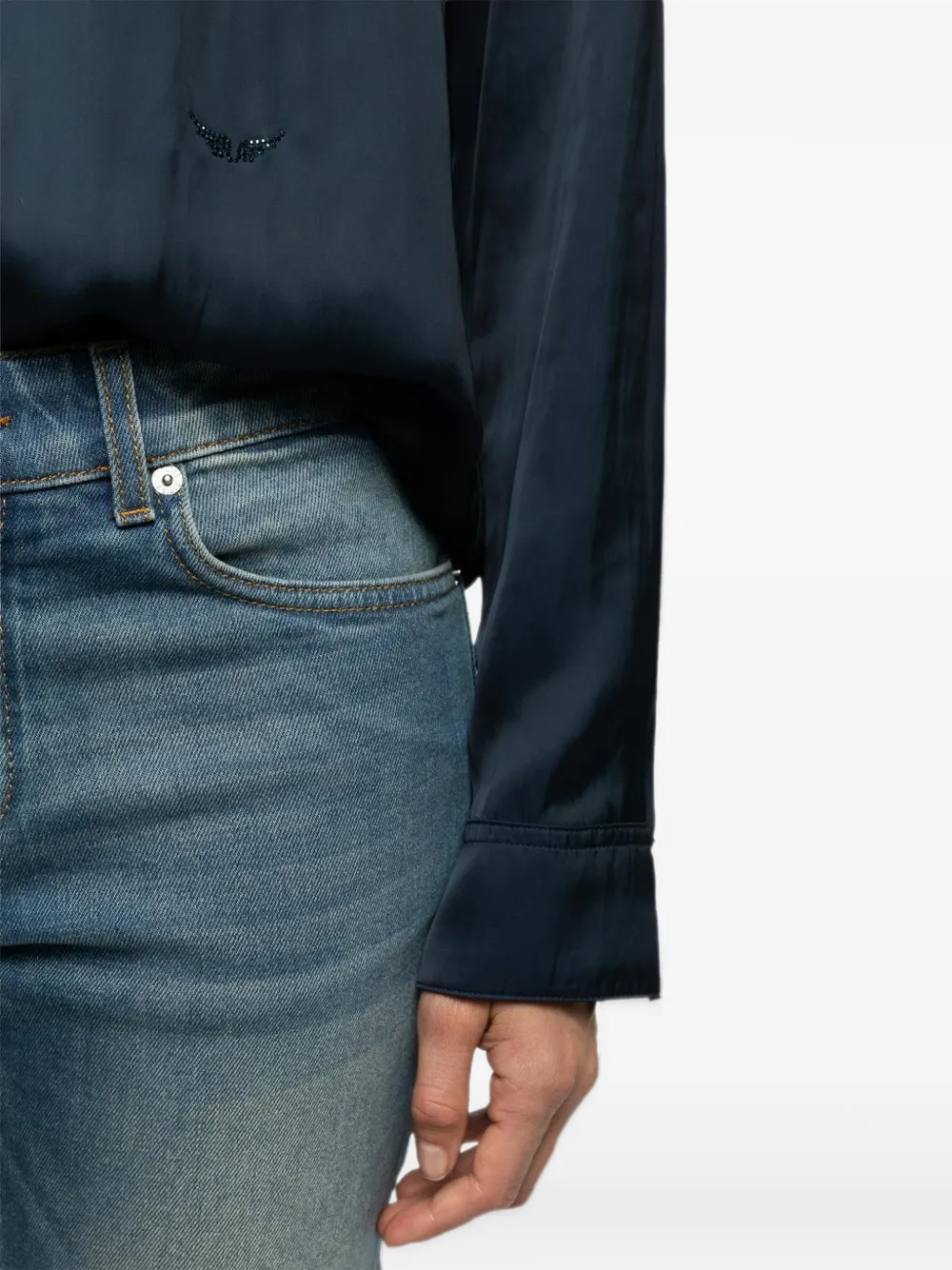Zadig&Voltaire Tyrica satijnen blouse Blauw