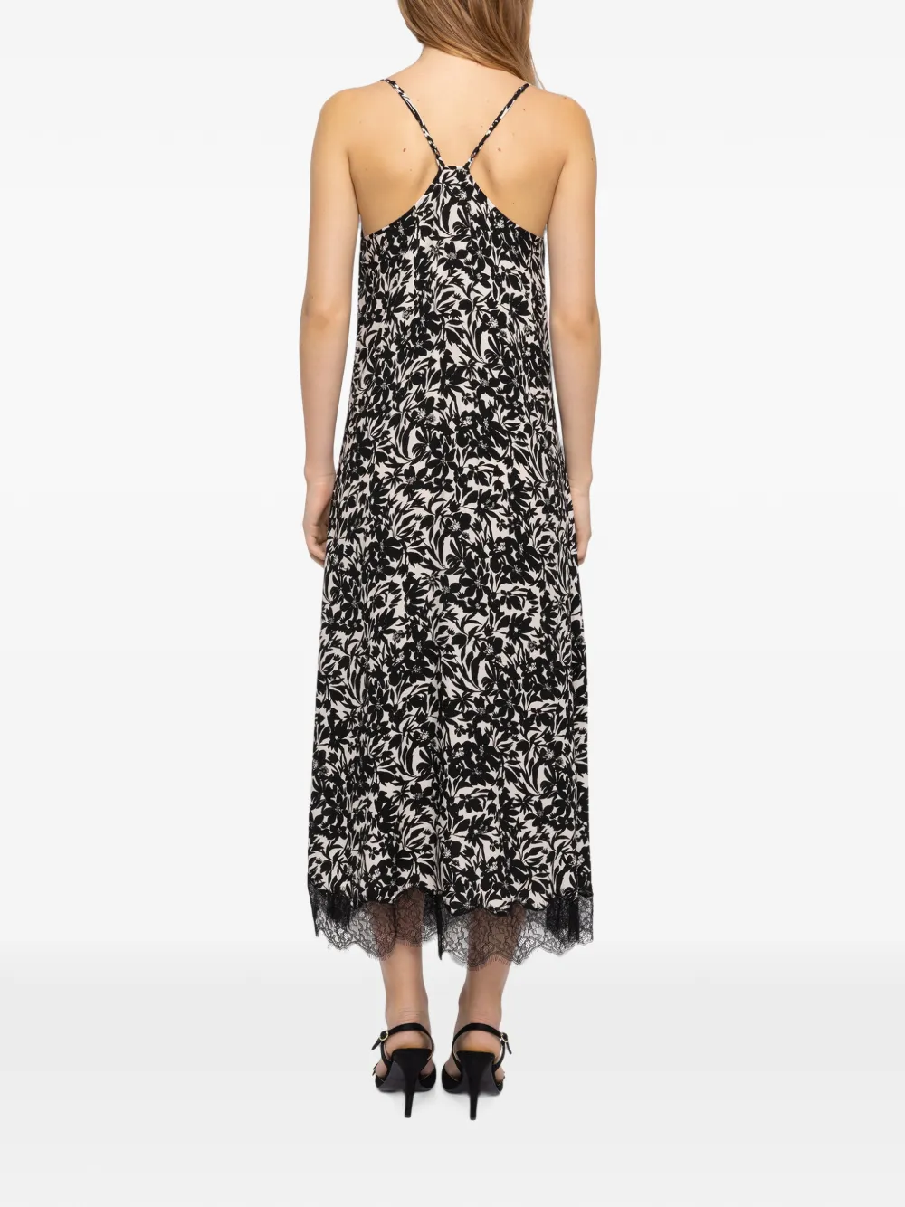 Zadig&Voltaire Respa midi-jurk met Soft Night Flowers-print Zwart