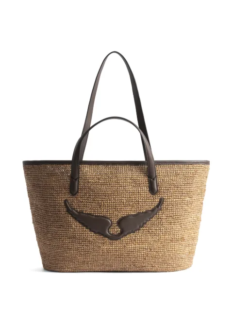 Zadig&Voltaire Wings raffia tote bag