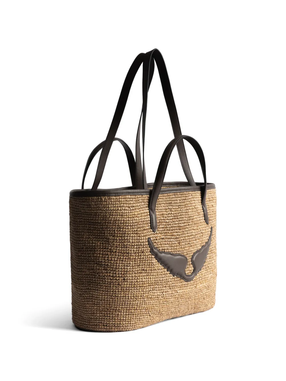 Zadig&Voltaire Wings raffia shopper Bruin