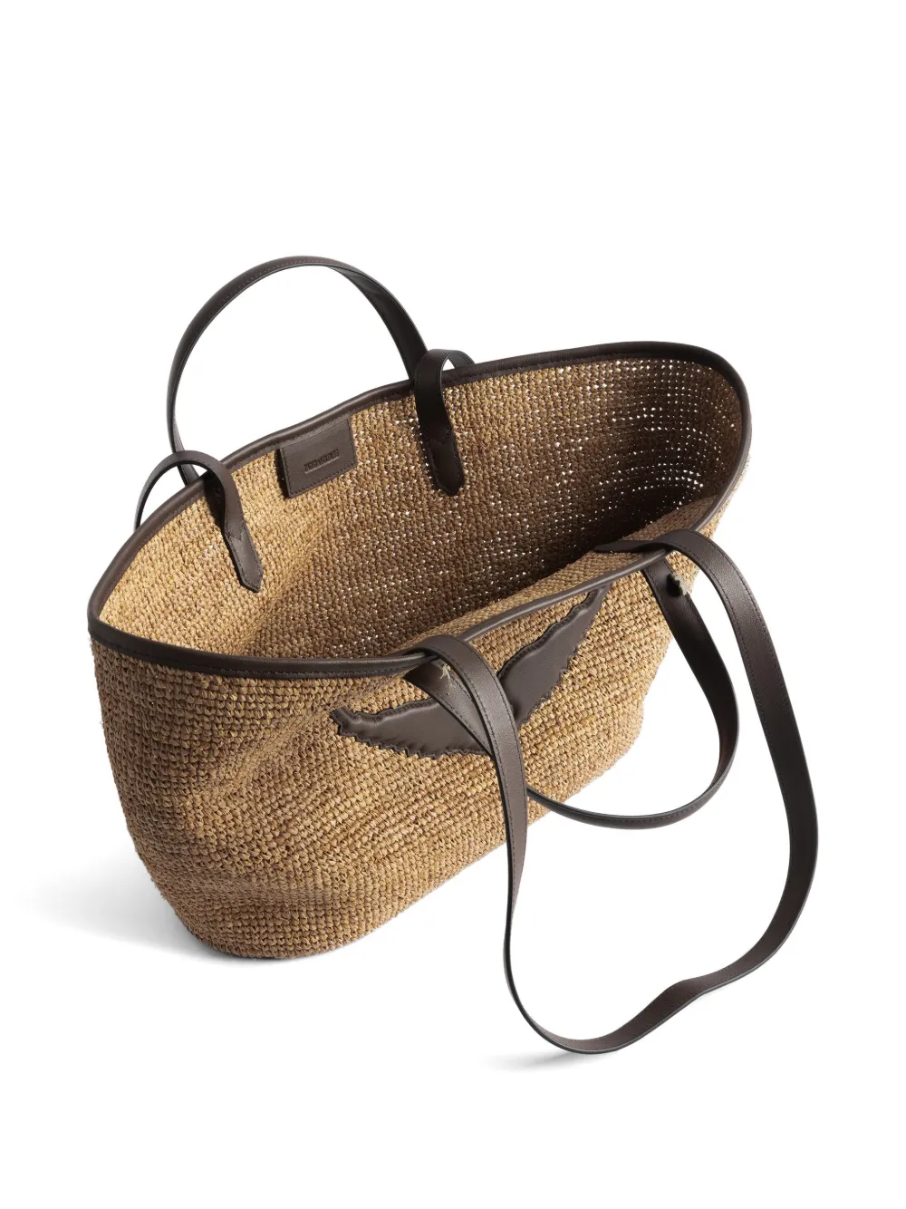 Zadig&Voltaire Wings raffia shopper Bruin