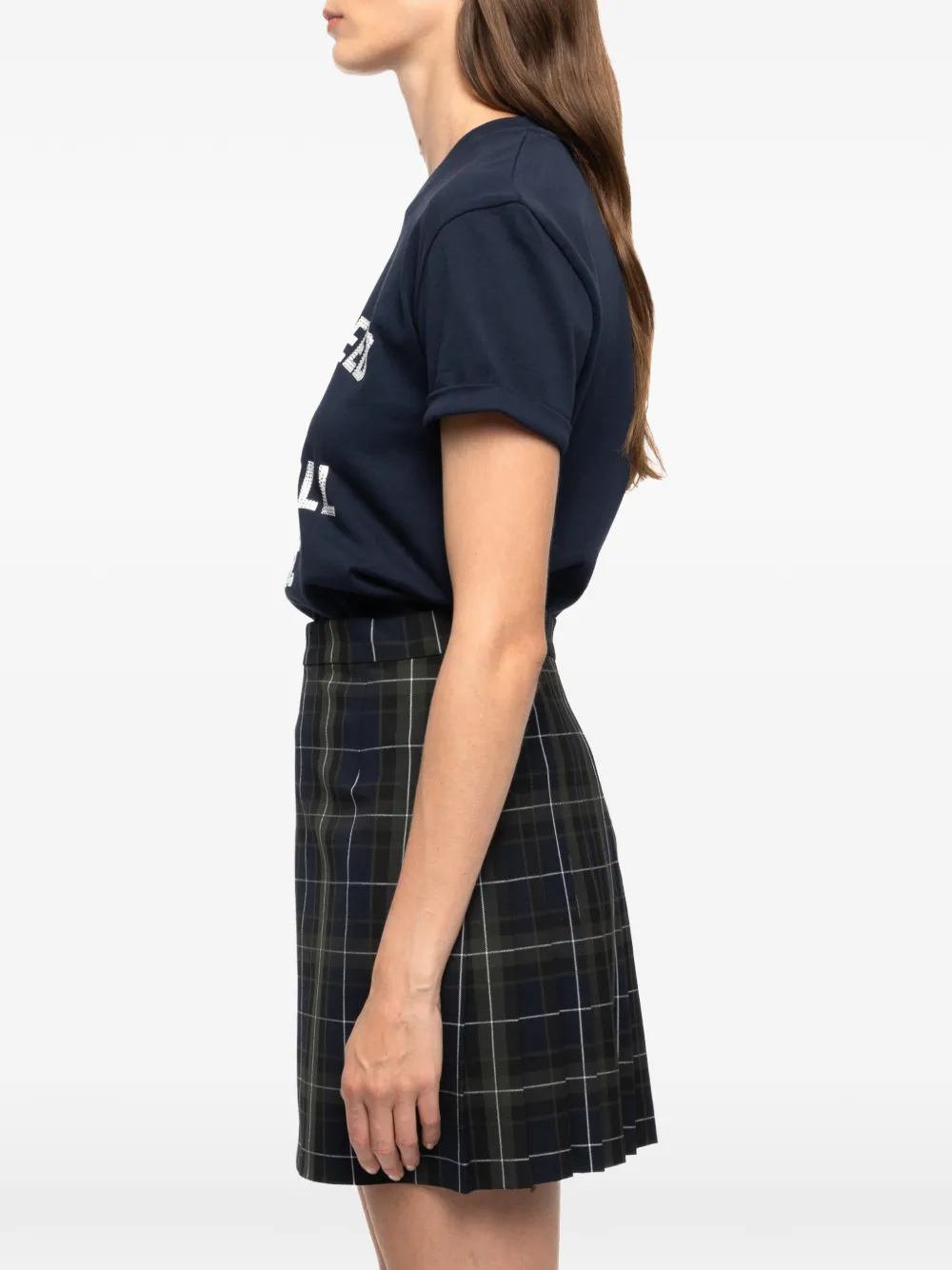 Zadig&Voltaire Jumi plooirok met tartan ruit Blauw
