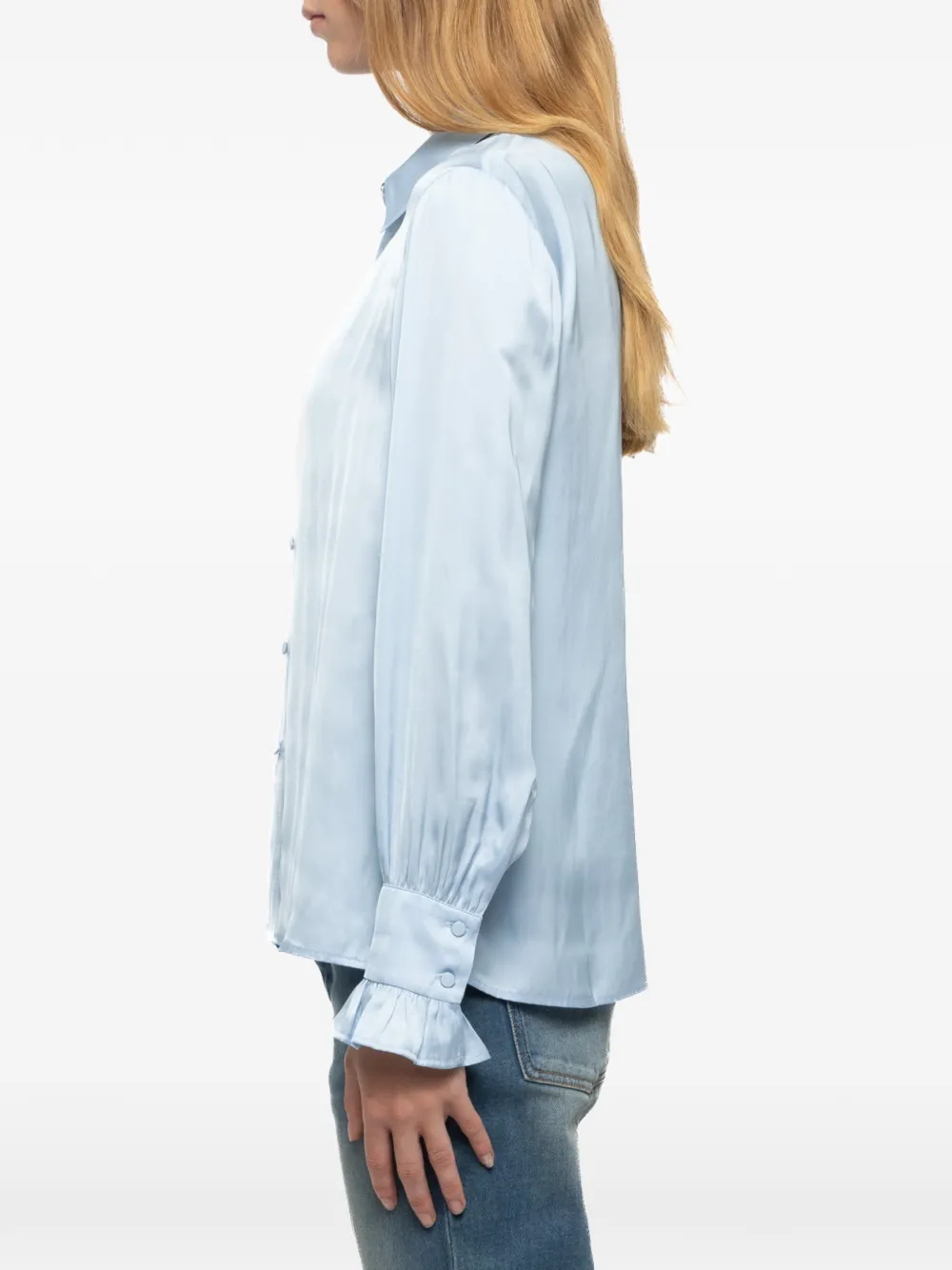 Zadig&Voltaire Thely satijnen blouse met lange mouwen Blauw