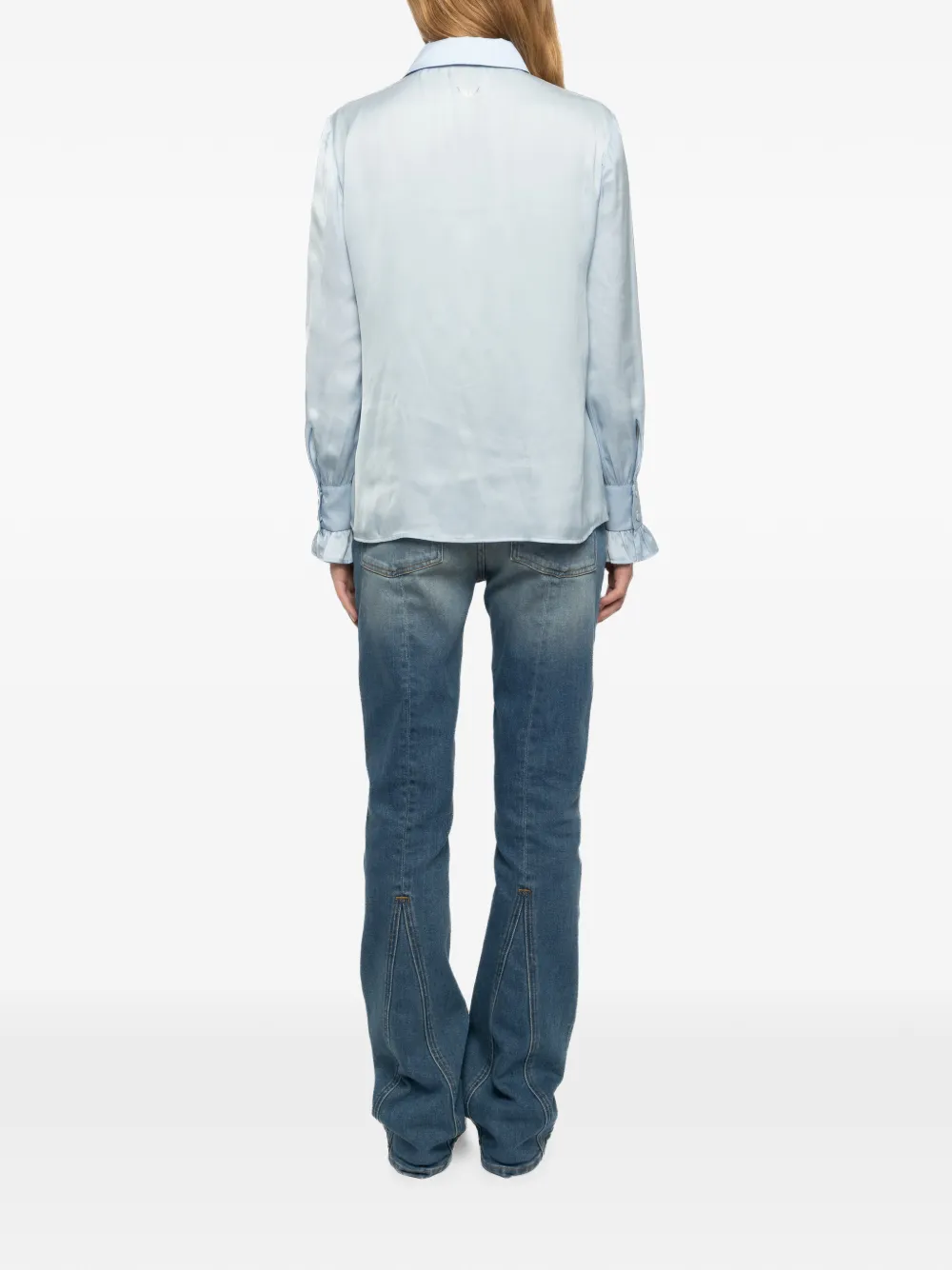 Zadig&Voltaire Thely satijnen blouse met lange mouwen Blauw