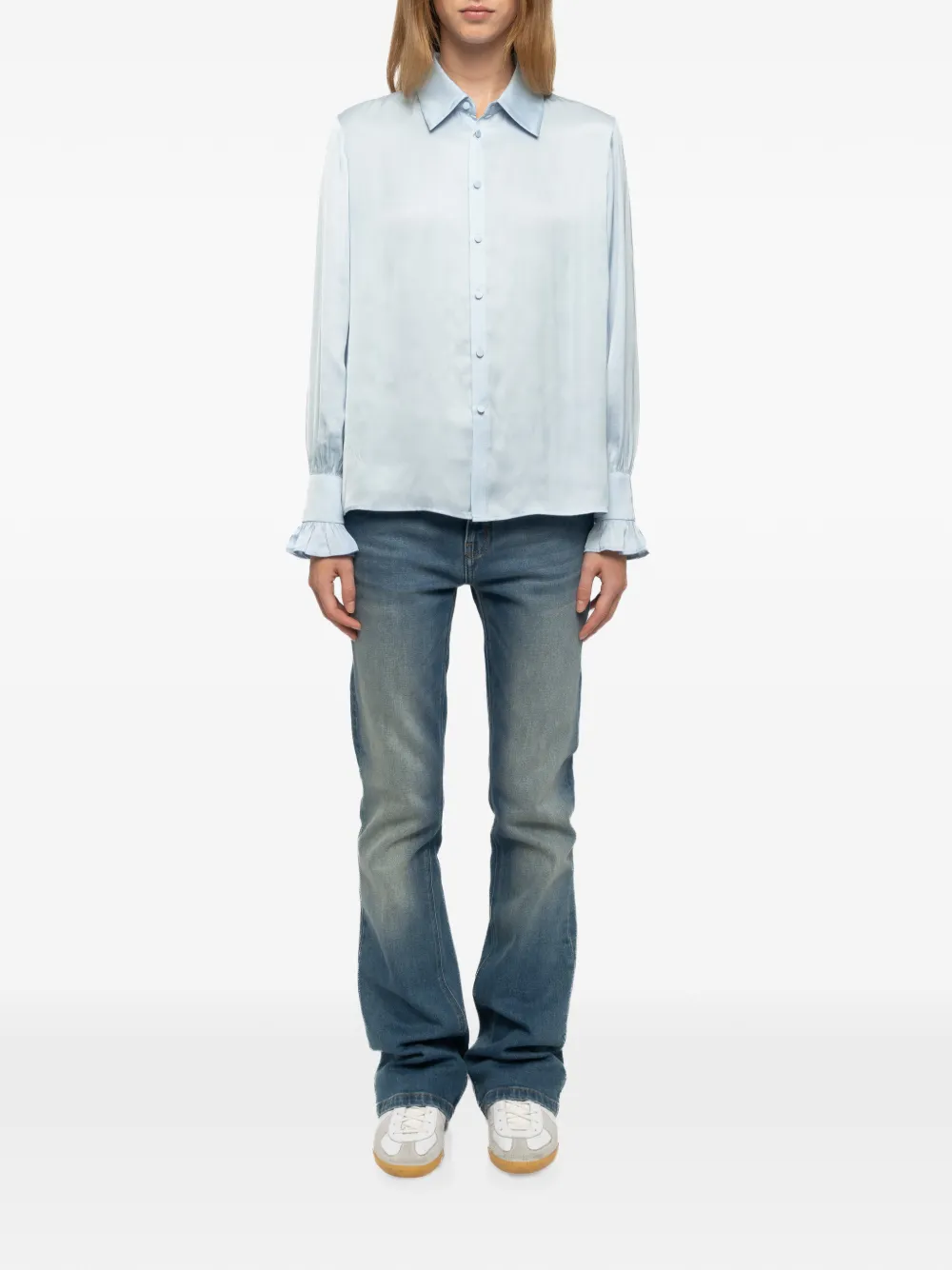 Zadig&Voltaire Thely satijnen blouse met lange mouwen Blauw