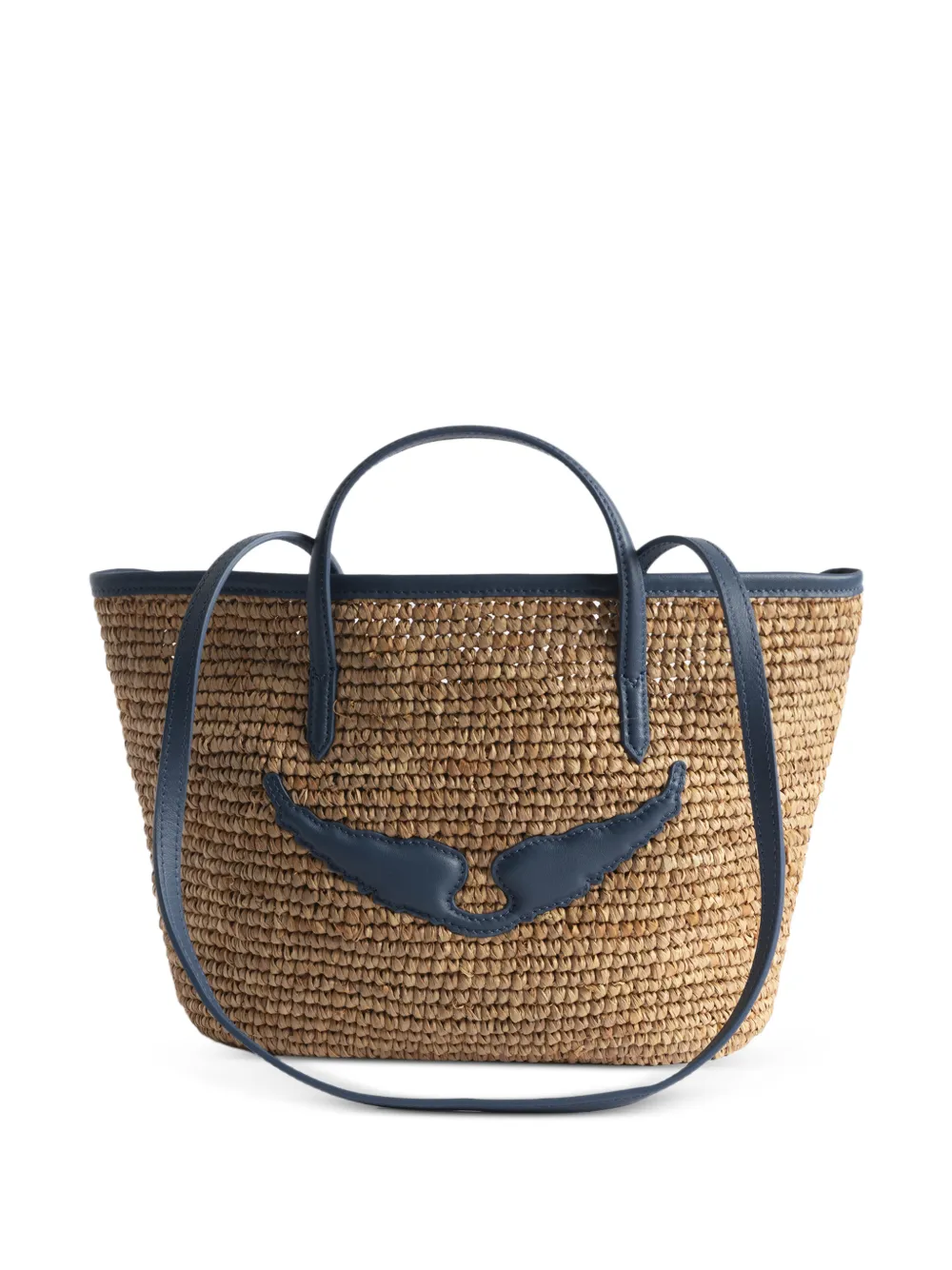Zadig&Voltaire Wings kleine raffia shopper Beige