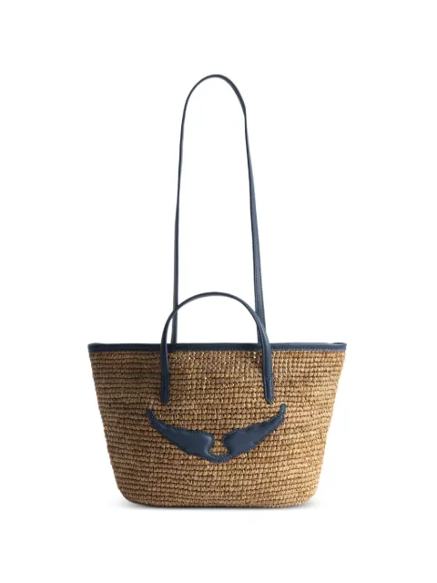 Zadig&Voltaire Mini Wings Tote Bag aus Raffiabast