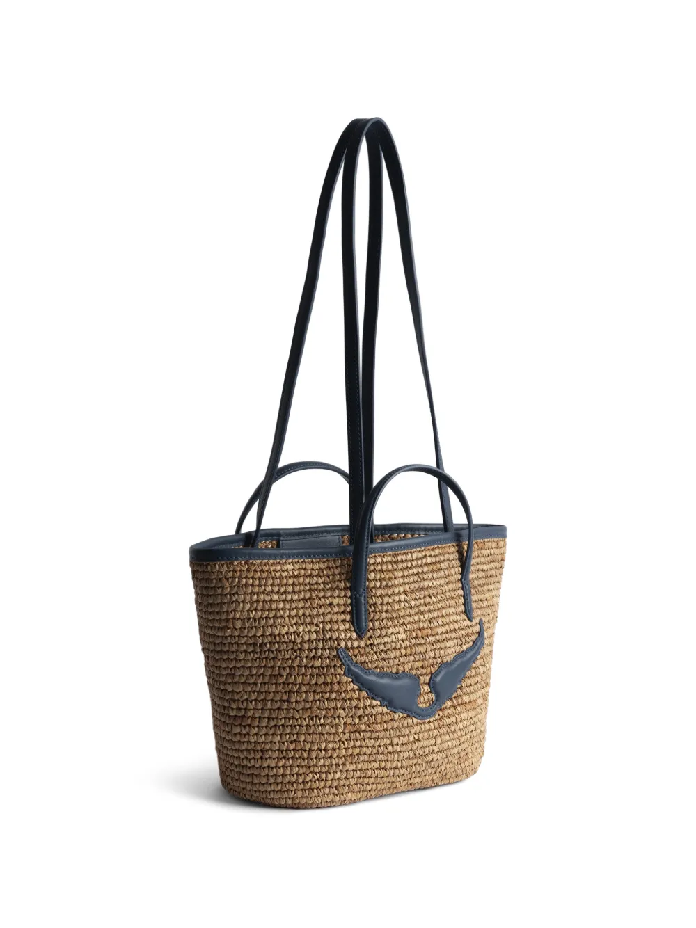 Zadig&Voltaire Wings kleine raffia shopper Beige