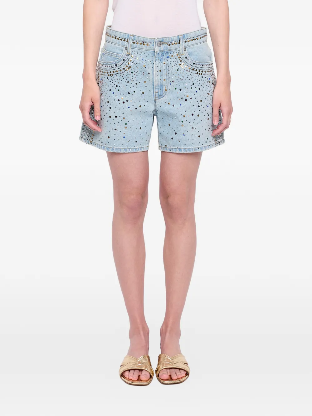Zadig&Voltaire Sadys spijkershorts verfraaid met stras Blauw