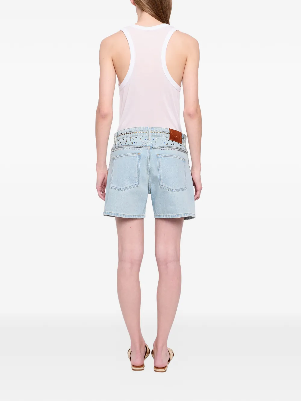 Zadig&Voltaire Sadys spijkershorts verfraaid met stras Blauw