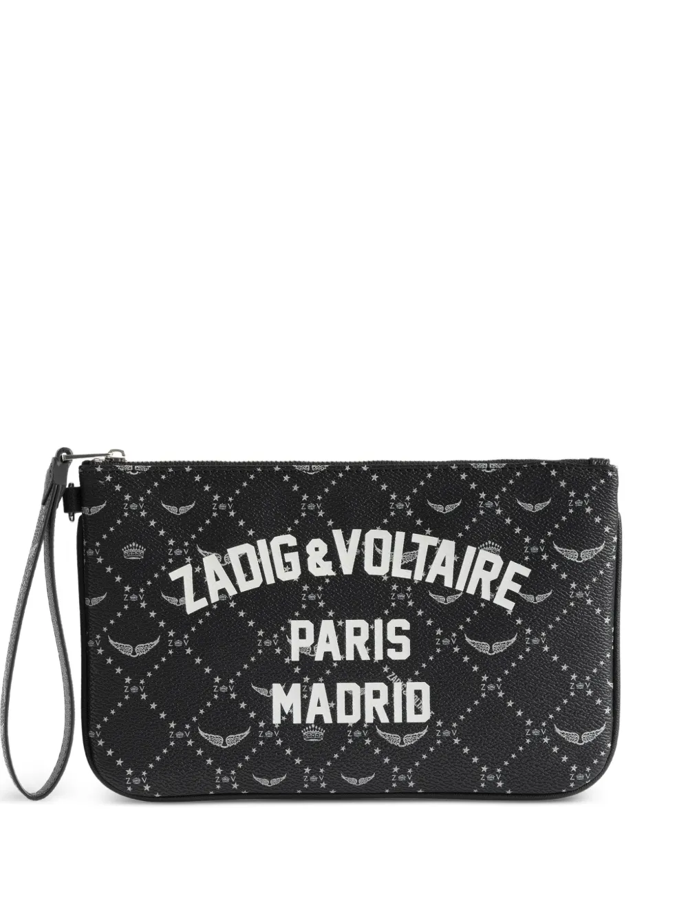 Zadig&Voltaire x St Barth logo-print clutch bag - Nero