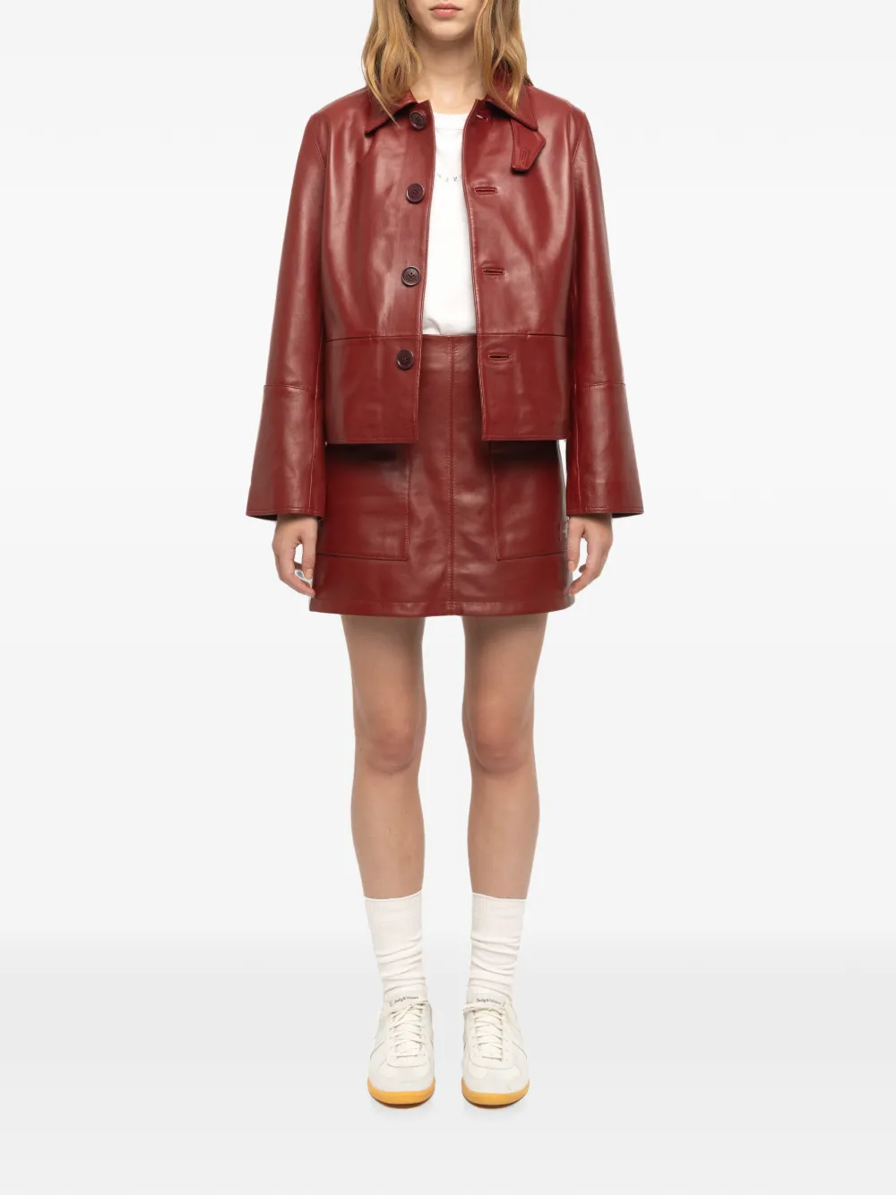 Zadig&Voltaire Leren jack Rood