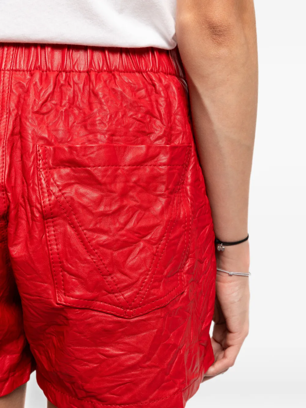 Zadig&Voltaire Pax gekreukte leren shorts Rood