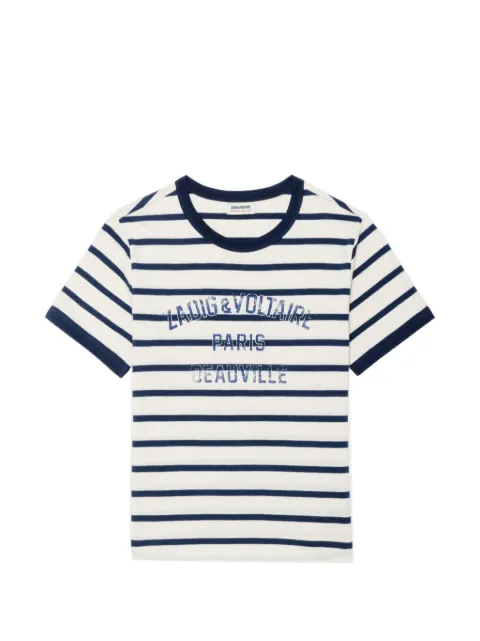 Zadig&Voltaire T-shirt Woos a righe con stampa logo