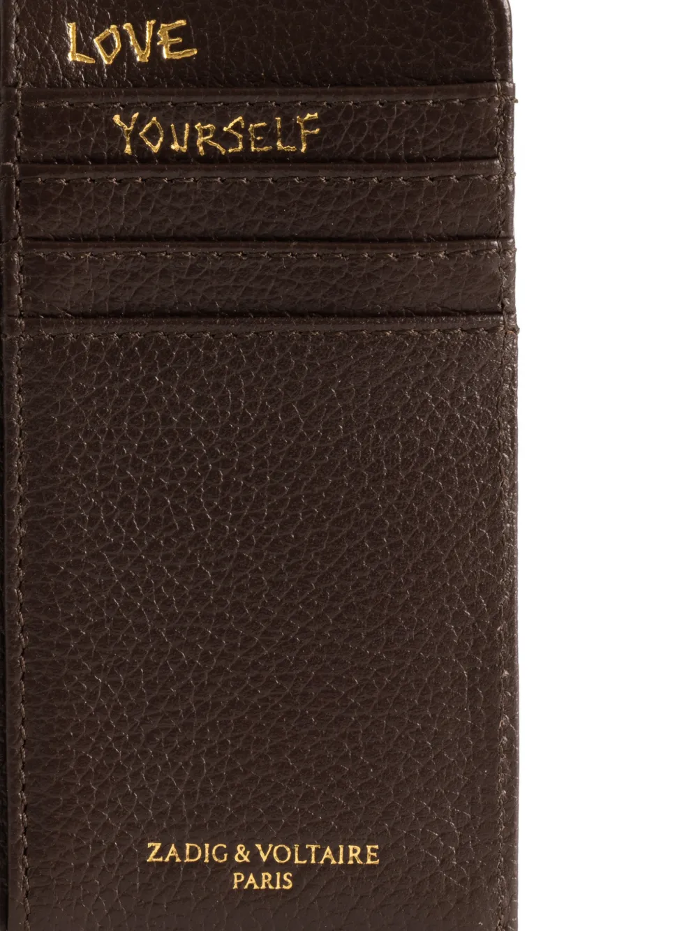 Zadig&Voltaire ZV leren pasjeshouder met textuur Bruin