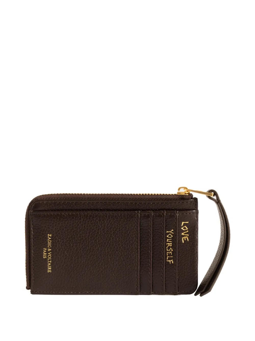 Zadig&Voltaire ZV leren pasjeshouder met textuur Bruin