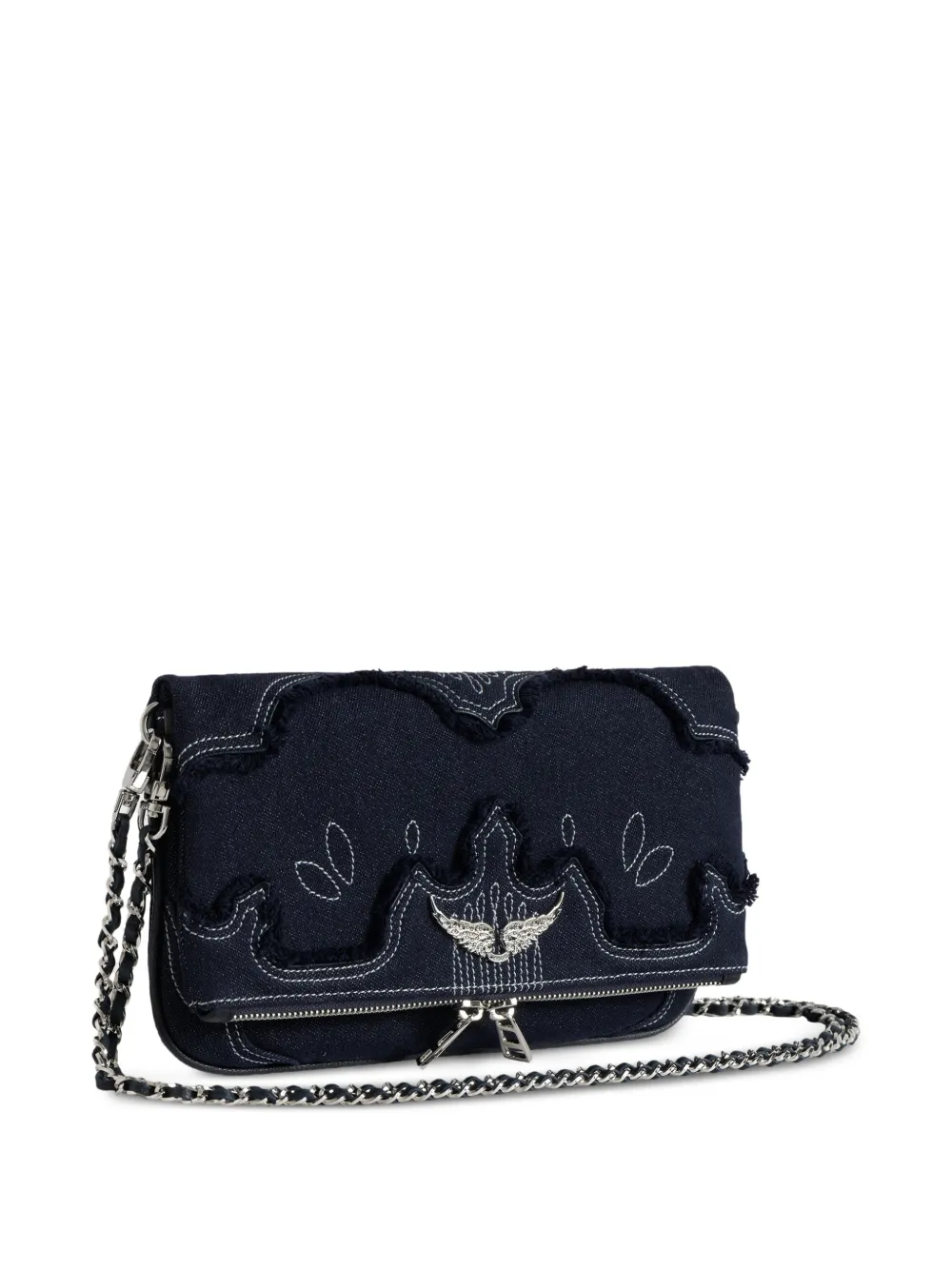 Zadig&Voltaire Rock denim clutch Blauw