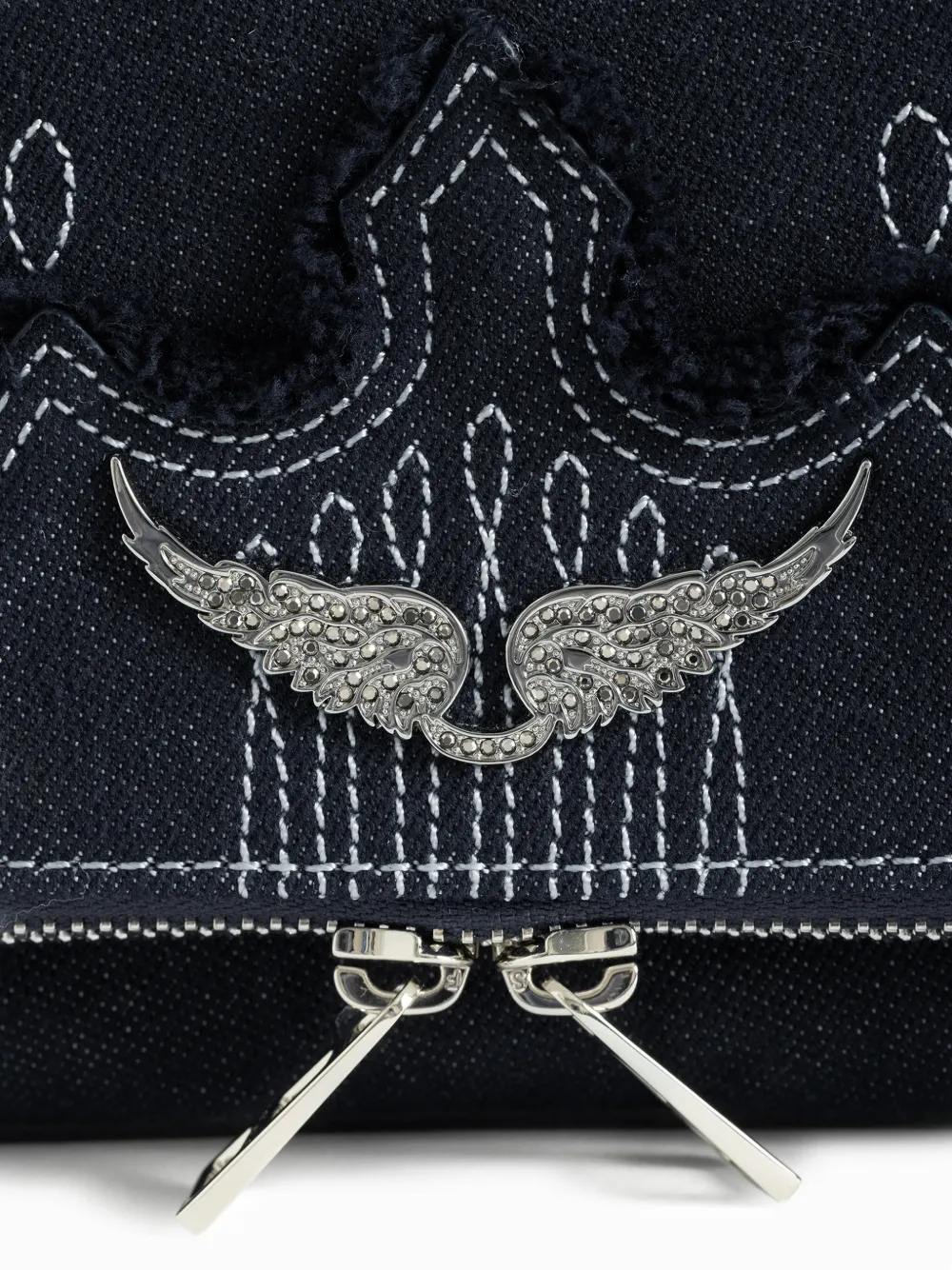 Zadig&Voltaire Rock denim clutch Blauw