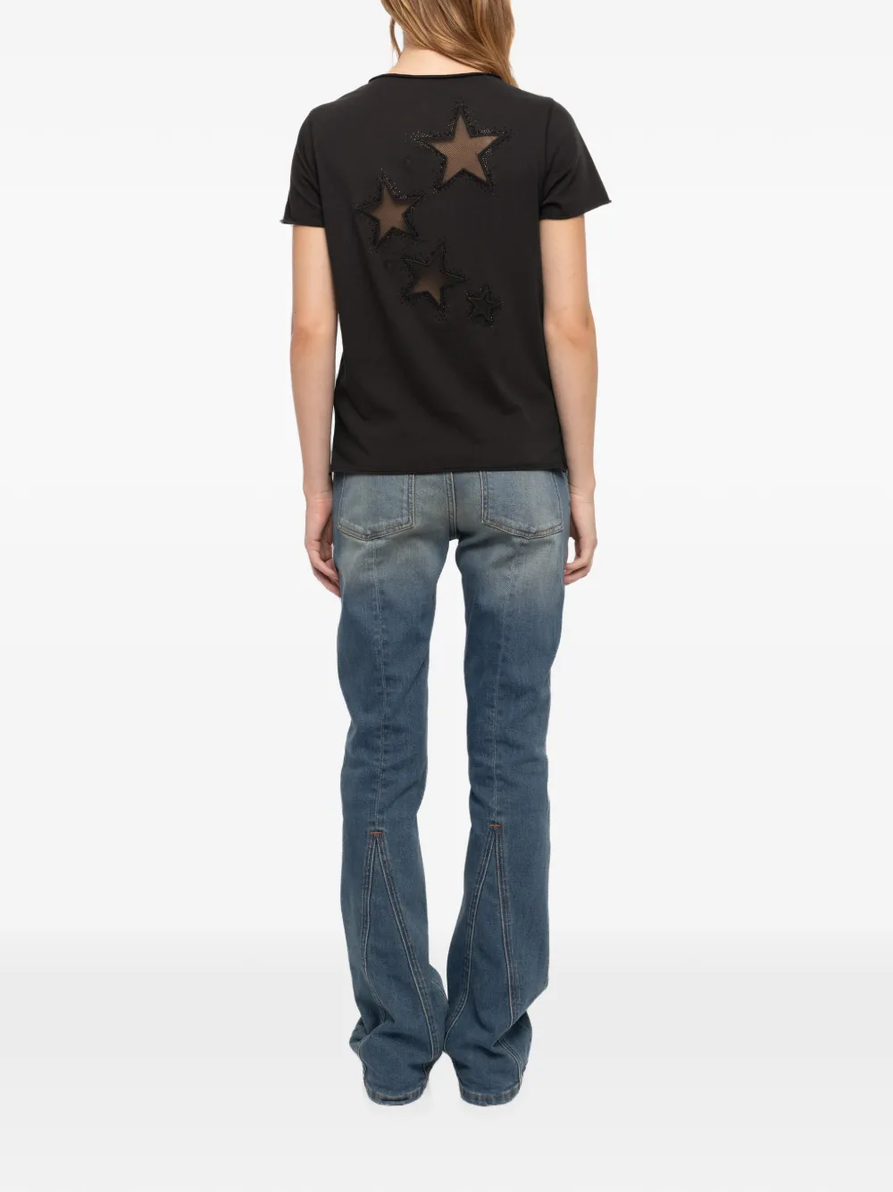 Zadig&Voltaire Fishnet Henley T-shirt Zwart