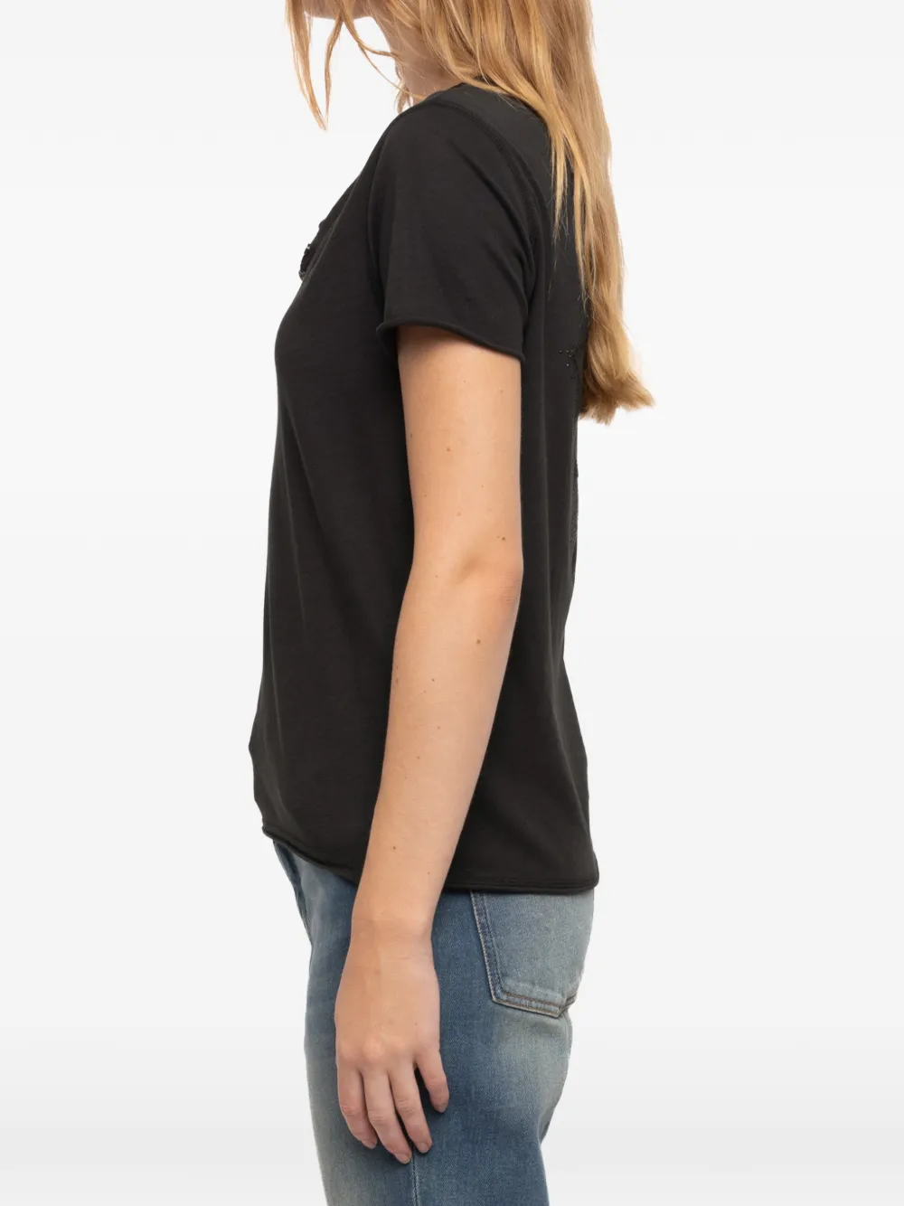 Zadig&Voltaire Fishnet Henley T-shirt Zwart