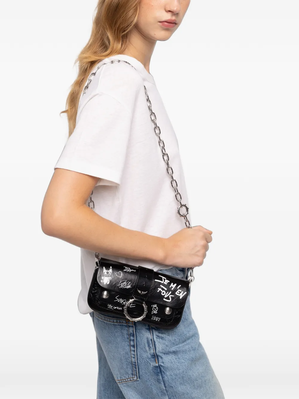Zadig&Voltaire x Kate Moss Kate portemonnee met Arty-label Zwart