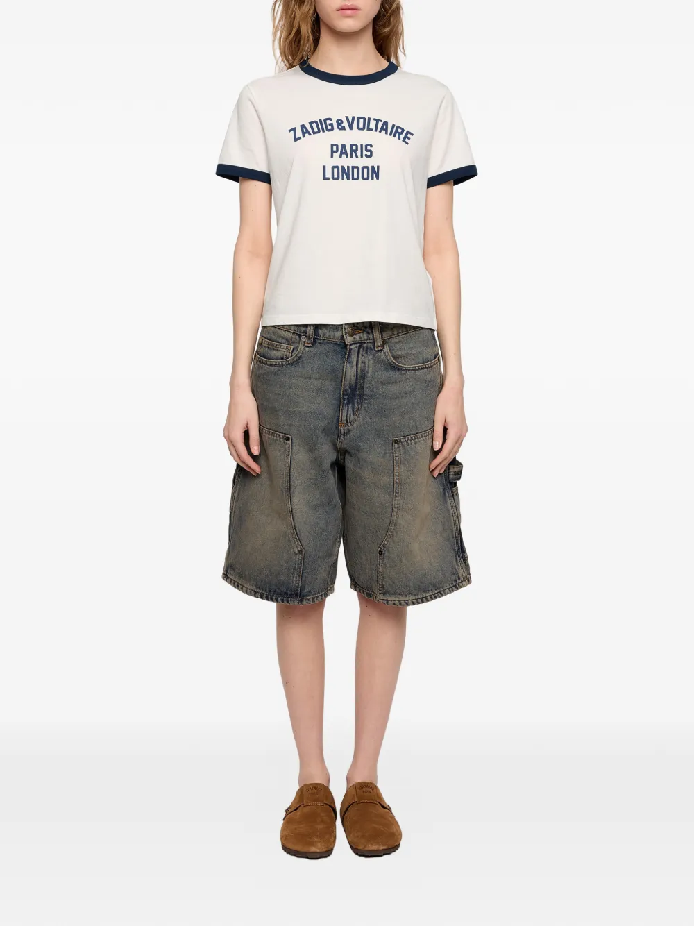Zadig&Voltaire Woos T-shirt met logo-print Beige