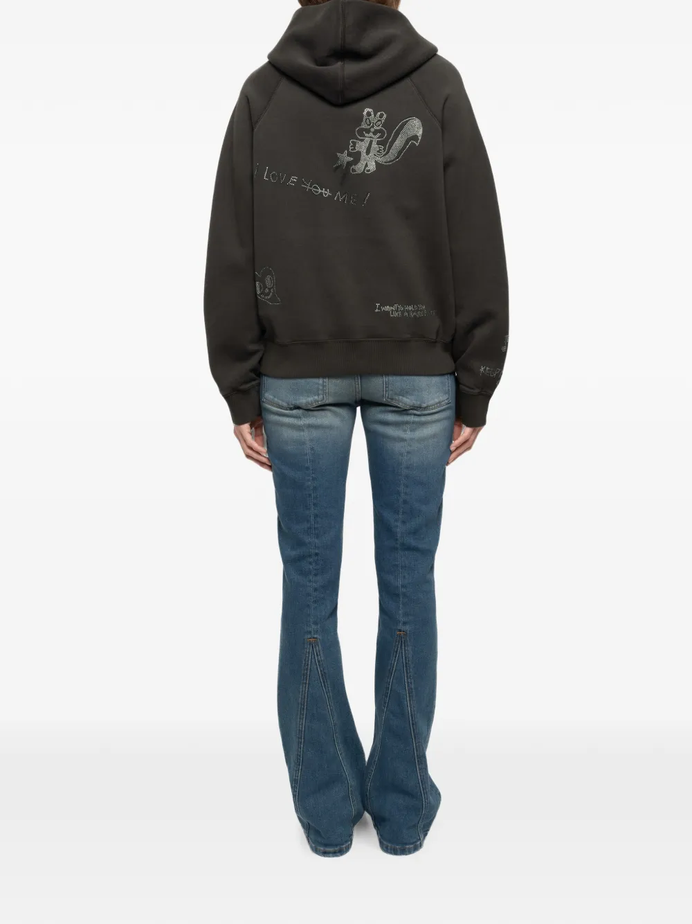 Zadig&Voltaire Georgy hoodie verfraaid met stras Grijs