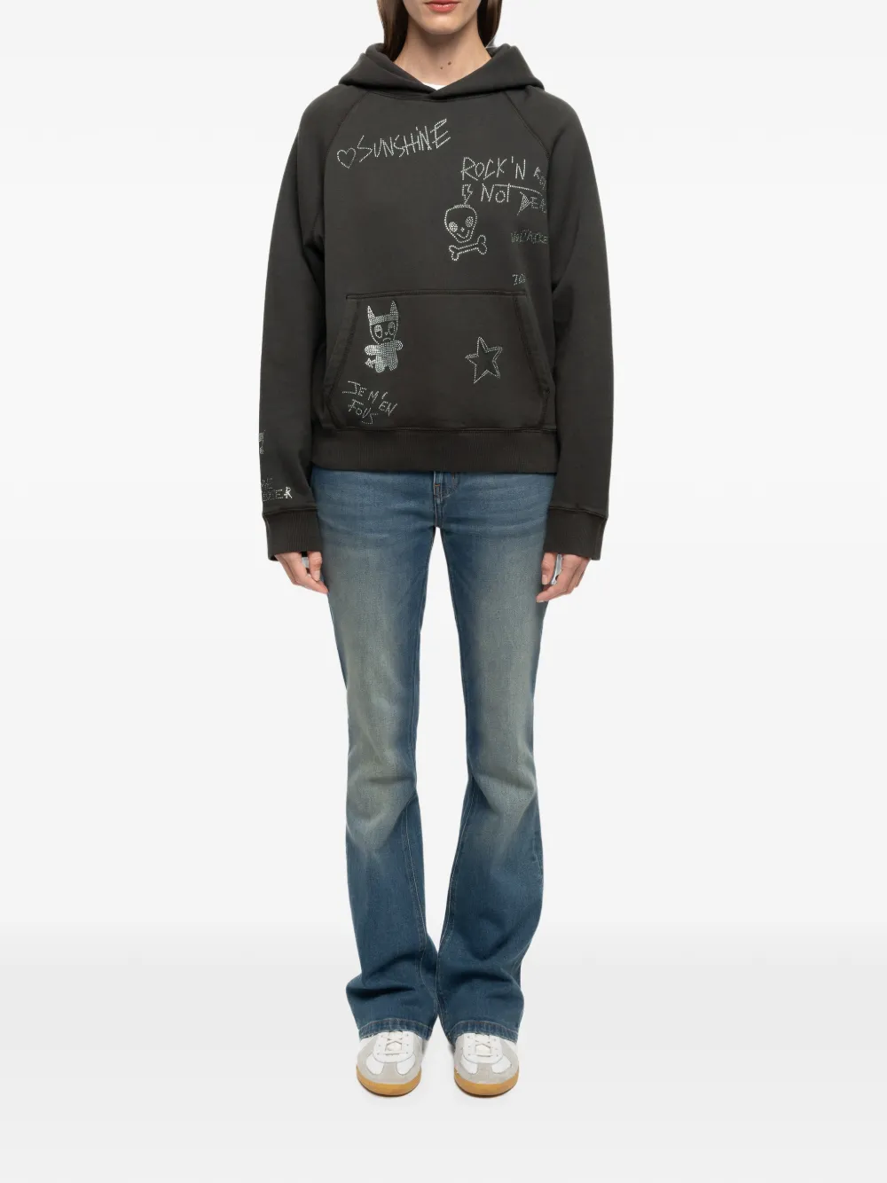 Zadig&Voltaire Georgy hoodie verfraaid met stras Grijs