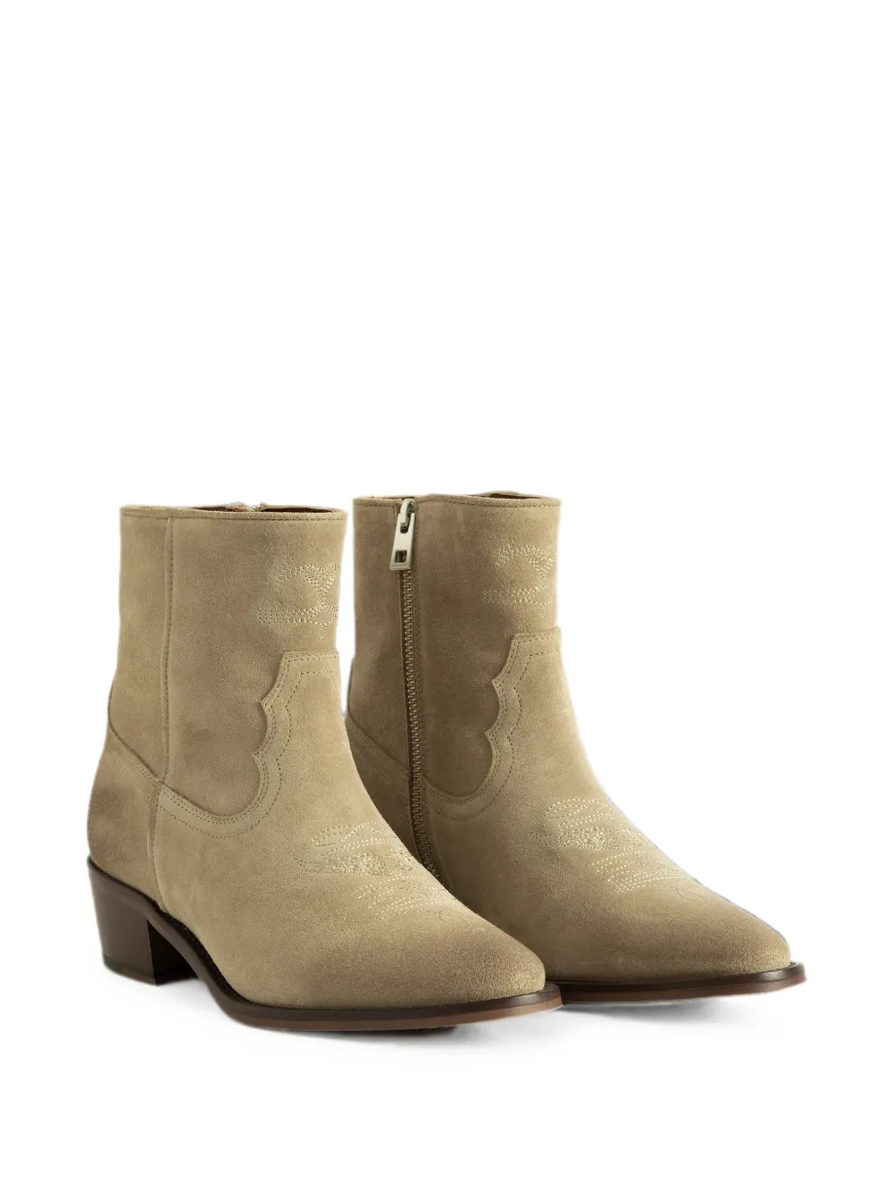 Zadig&Voltaire Tex low suede ankle boots Beige