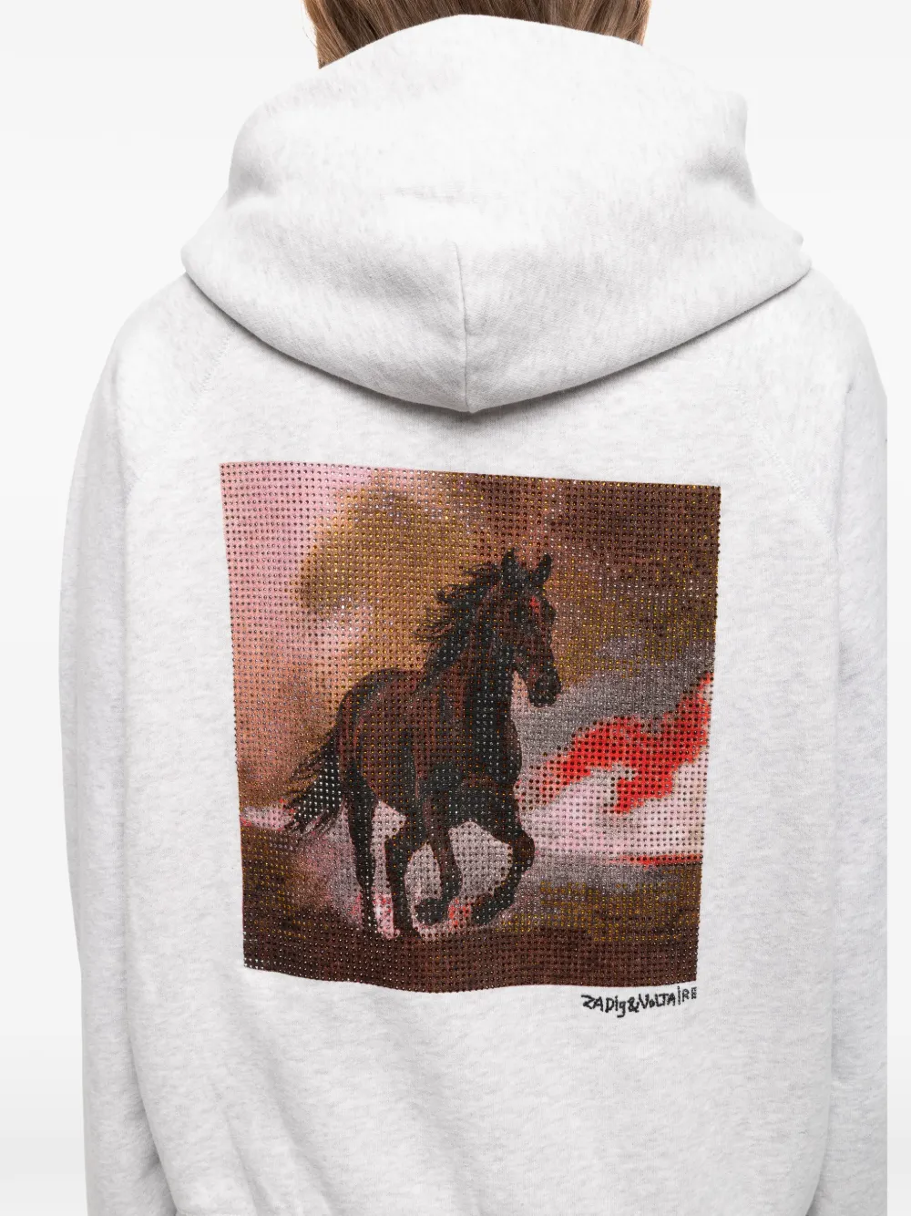 Zadig&Voltaire Georgy hoodie met paarden-print Grijs