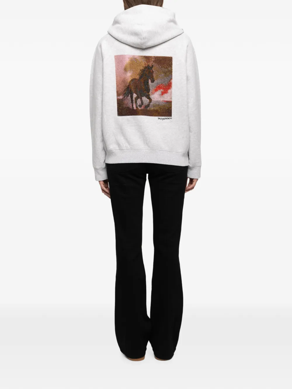 Zadig&Voltaire Georgy hoodie met paarden-print Grijs