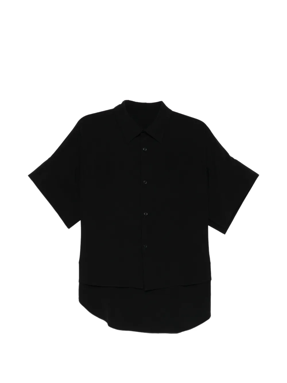 Y's Crepe De Chine short cuffs shirt - Black