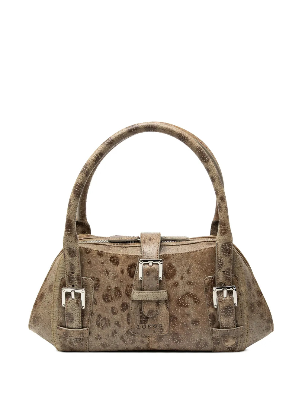 Loewe Pre-Owned 2003 Leopard Printed Leather Senda handbag - Toni neutri