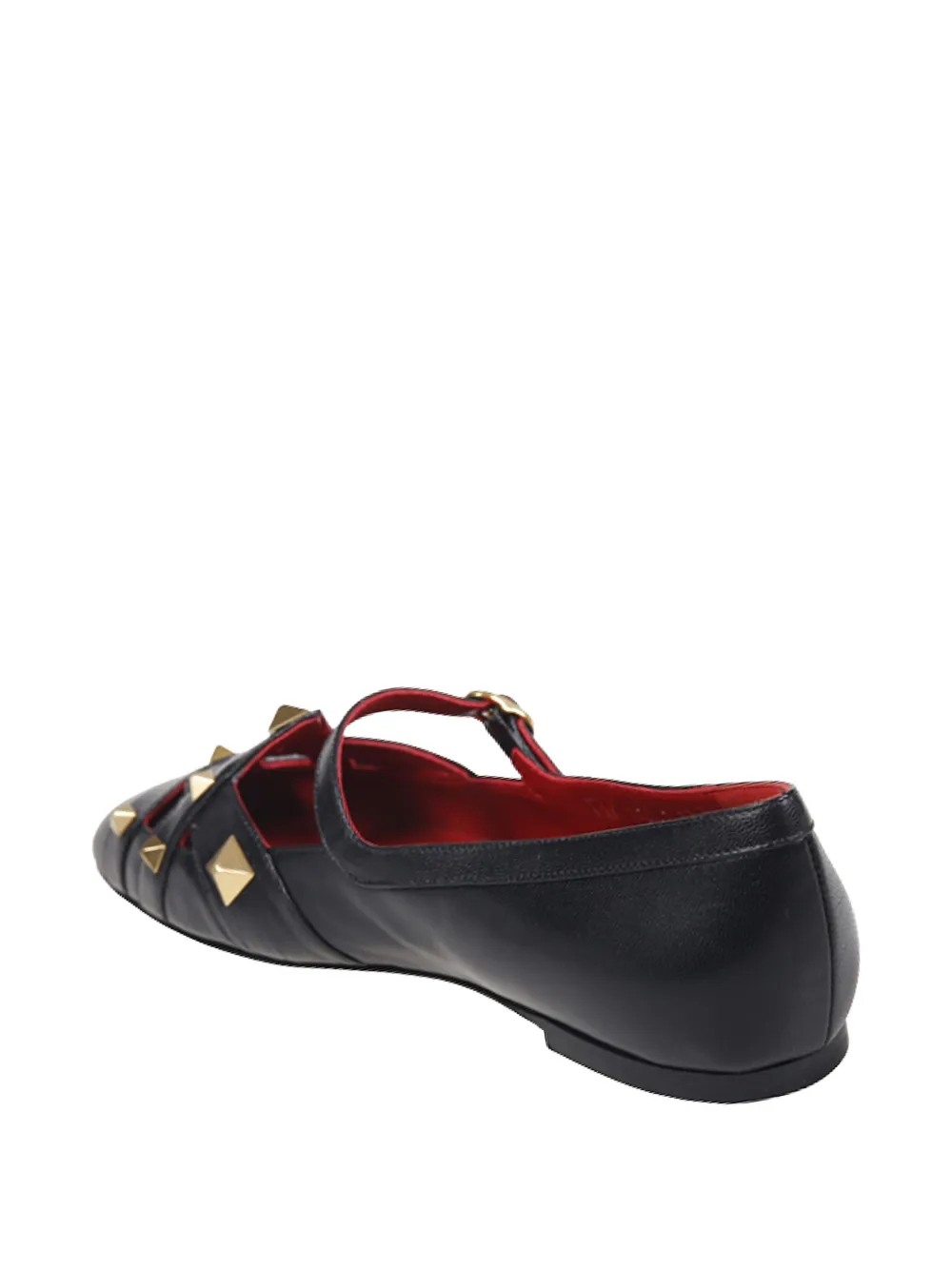 Valentino Garavani studded strappy ballet flats Zwart