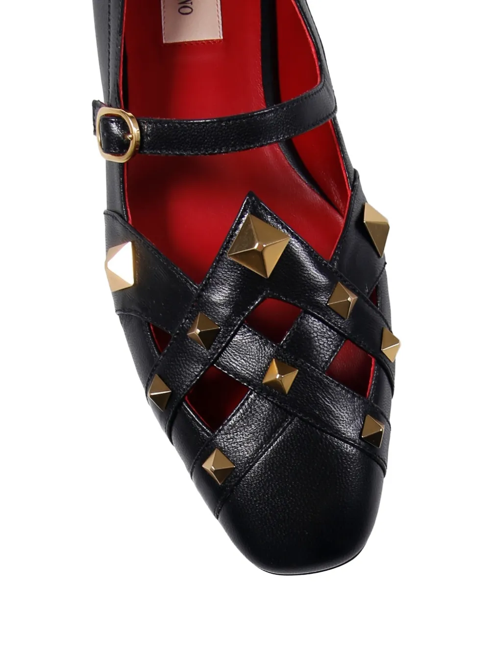 Valentino Garavani studded strappy ballet flats Zwart