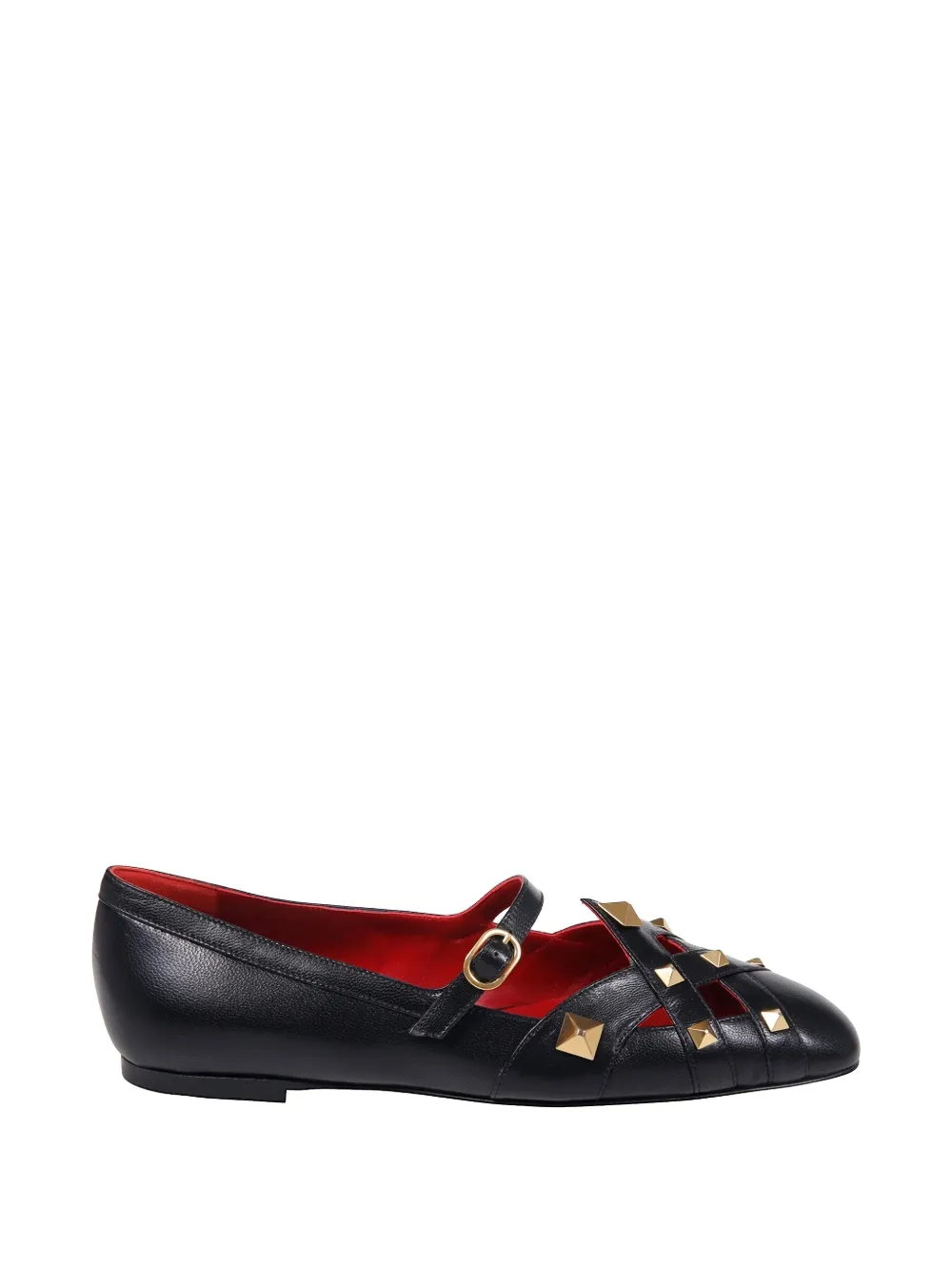 Valentino Garavani studded strappy ballet flats - Nero
