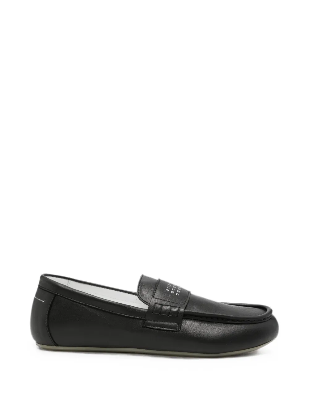 MM6 Maison Margiela Kids logo-print leather loafers - Nero