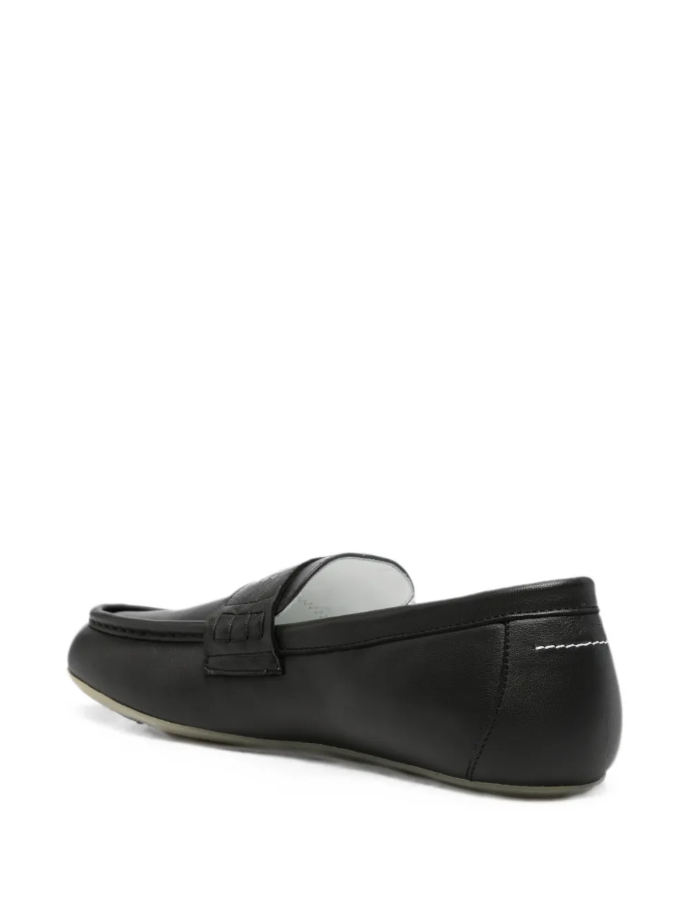 MM6 Maison Margiela Kids logo-print leather loafers Zwart