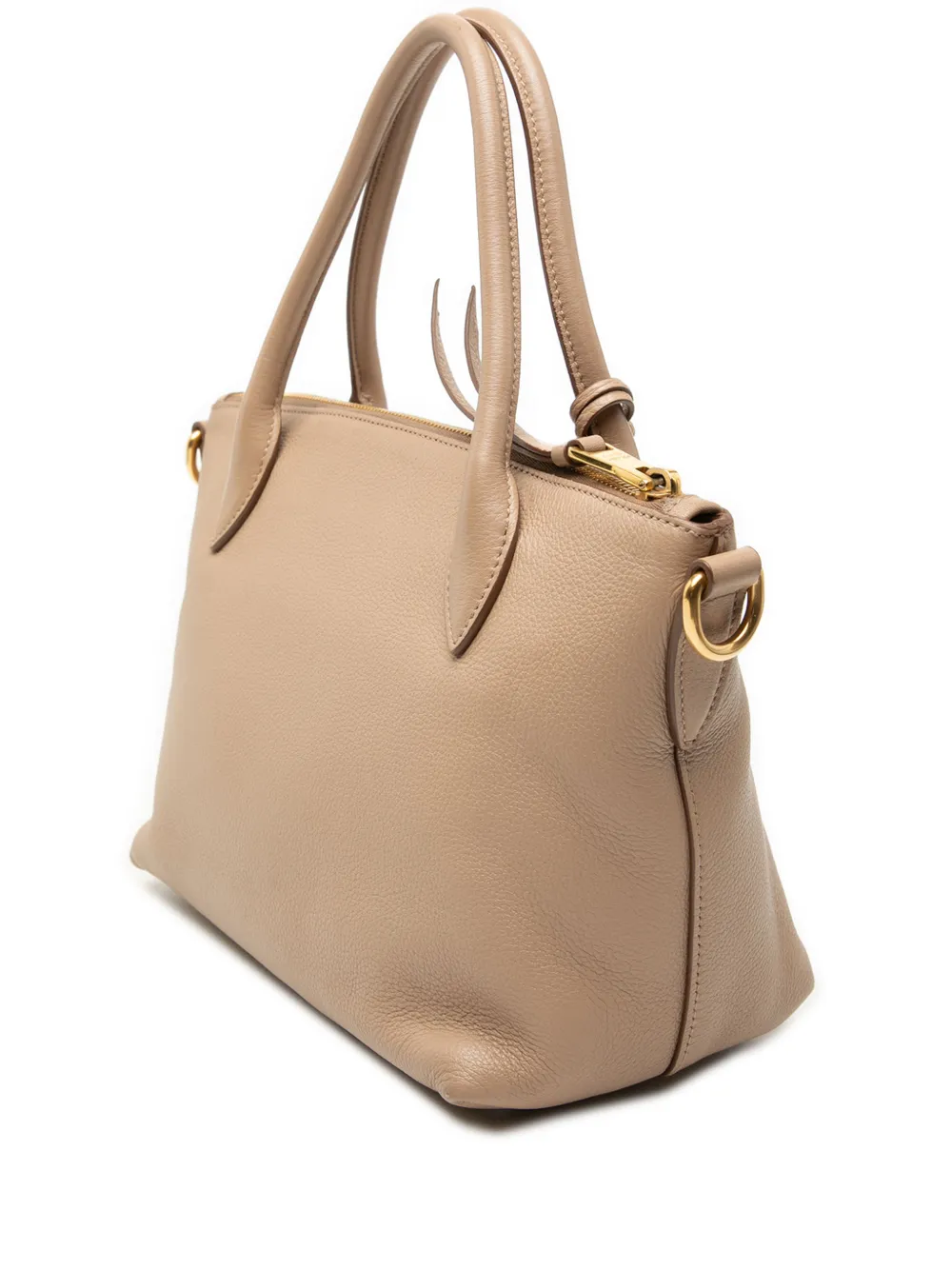 Prada Pre-Owned 2013-2026 Vitello Daino Zip Top Satchel | Neutrals