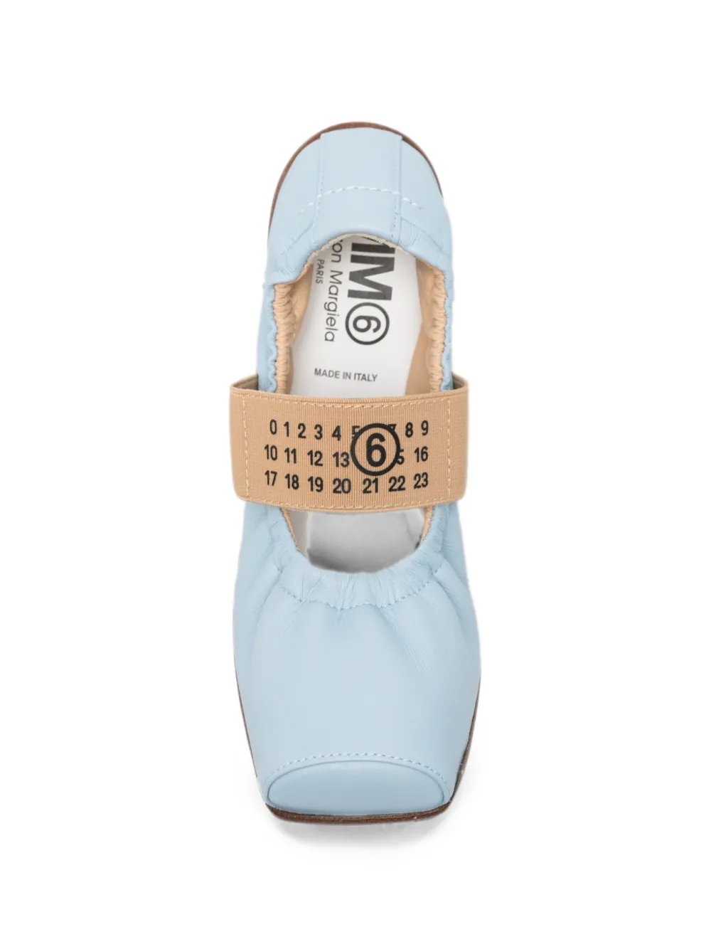 MM6 Maison Margiela Kids elasticated logo-strap ballet flats Blauw