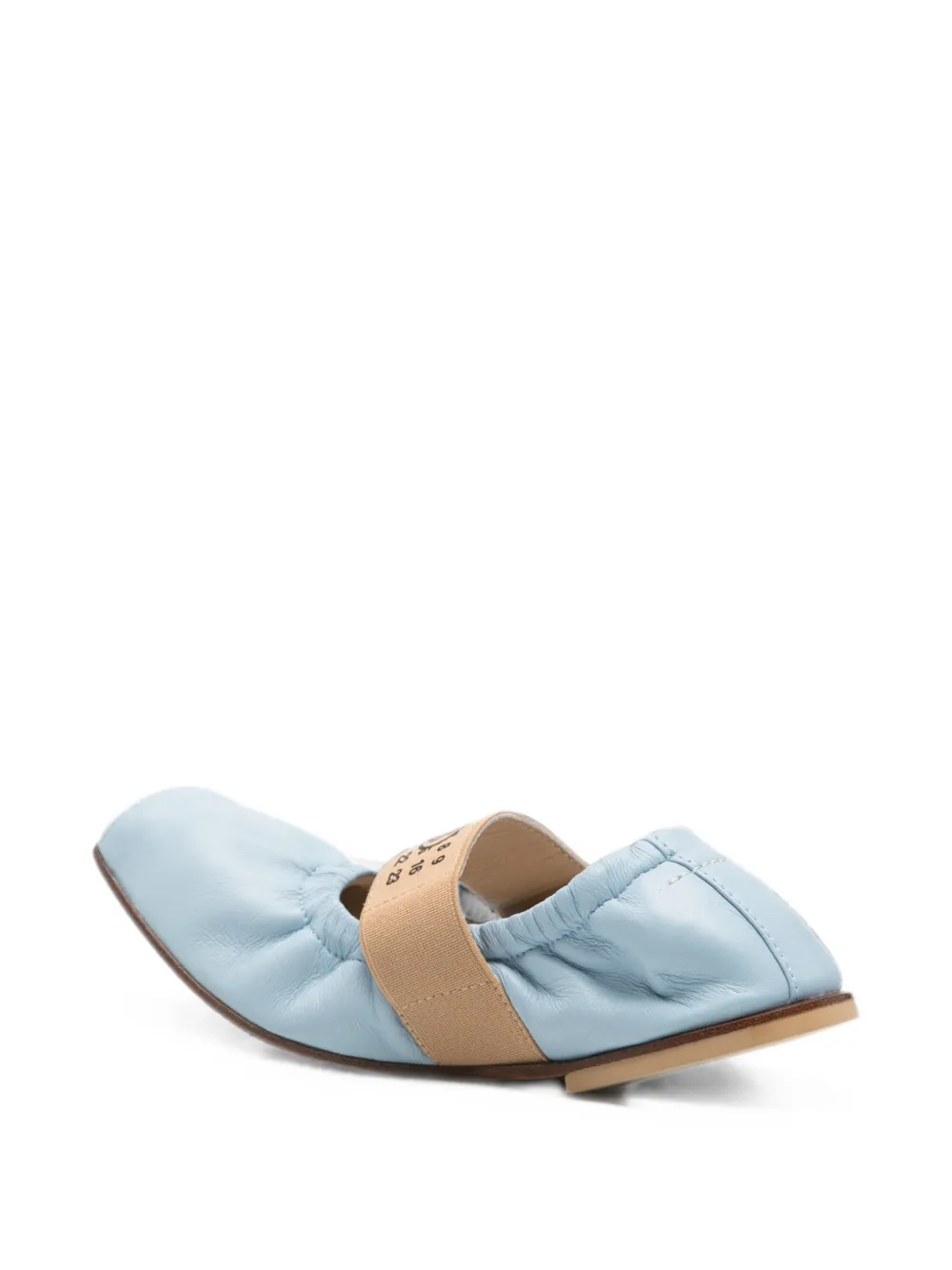 MM6 Maison Margiela Kids elasticated logo-strap ballet flats Blauw