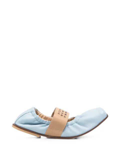 MM6 Maison Margiela Kids elasticated logo-strap ballet flats
